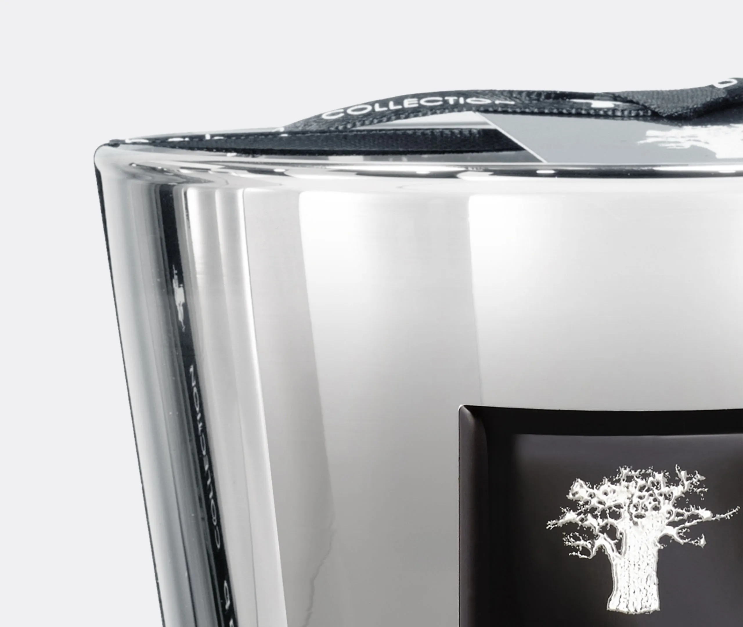 Small Scented Candle Ripple Glass - Silver, Wax