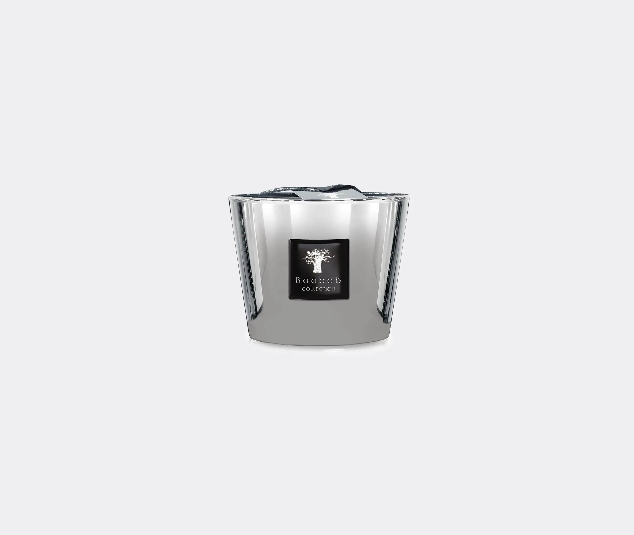 Small Scented Candle Ripple Glass - Silver, Wax