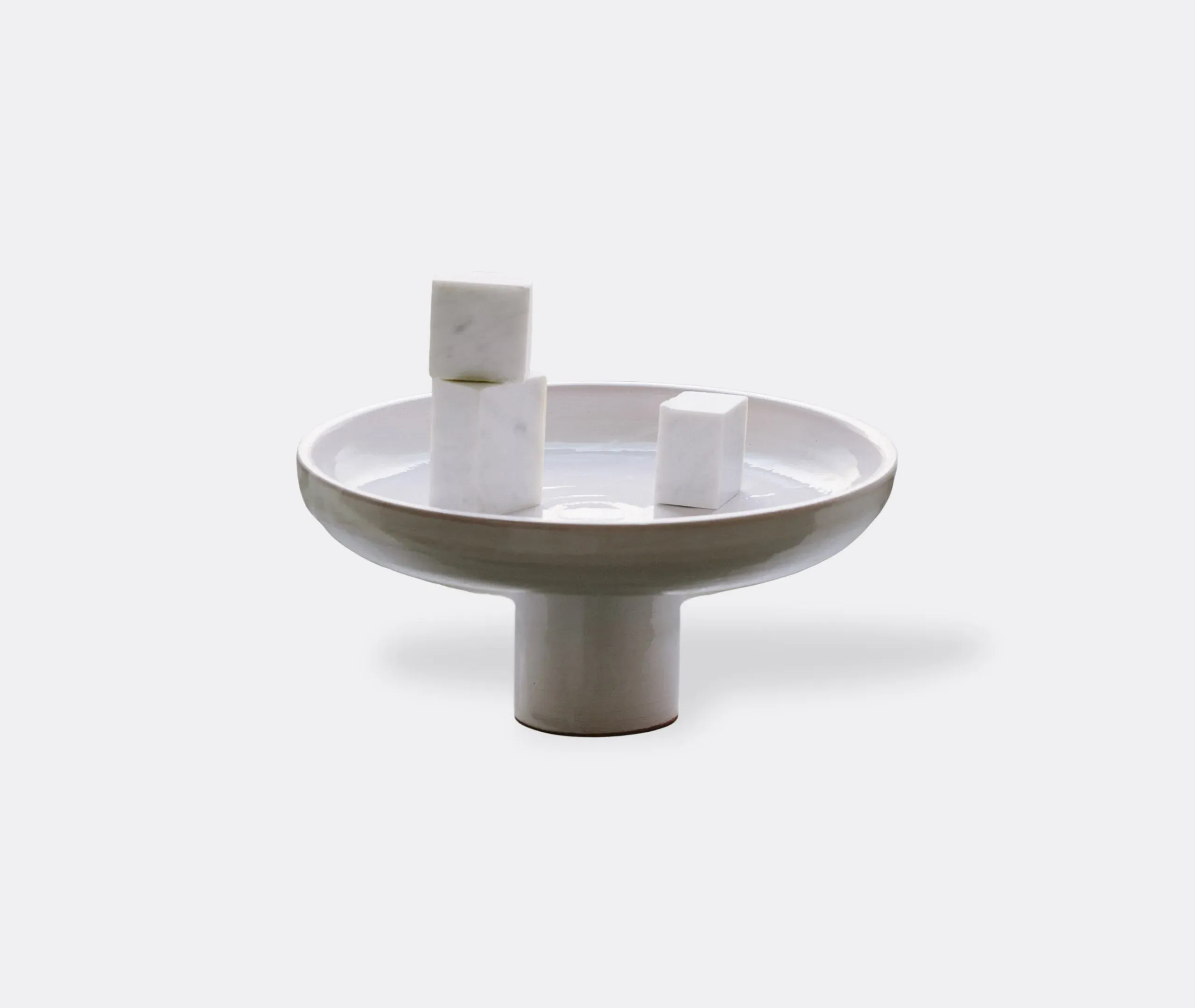 Elevated Plate with Stand - White, Earthenware