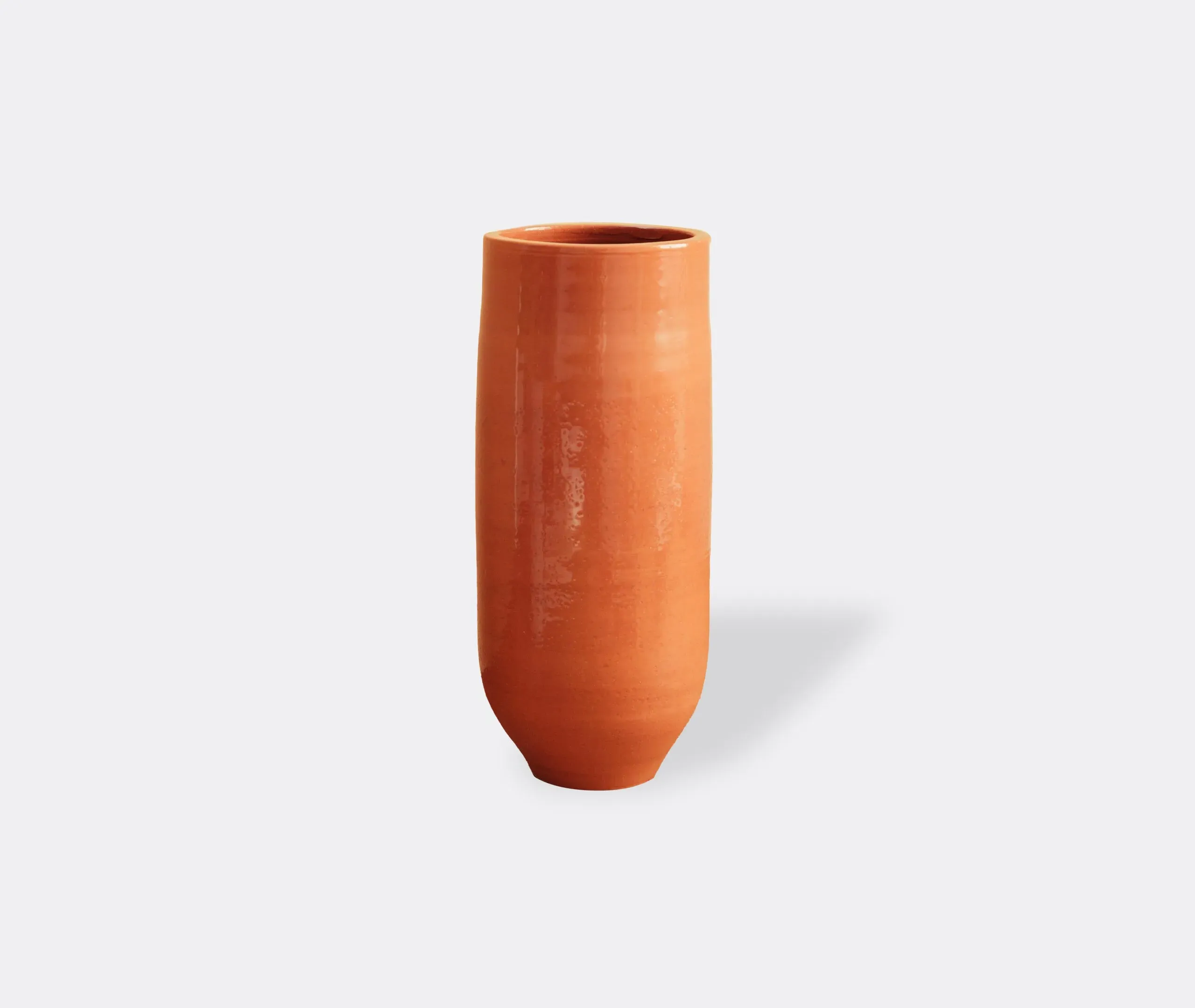 High Cylindrical Vase - Terracotta, Glazed Earthenware image
