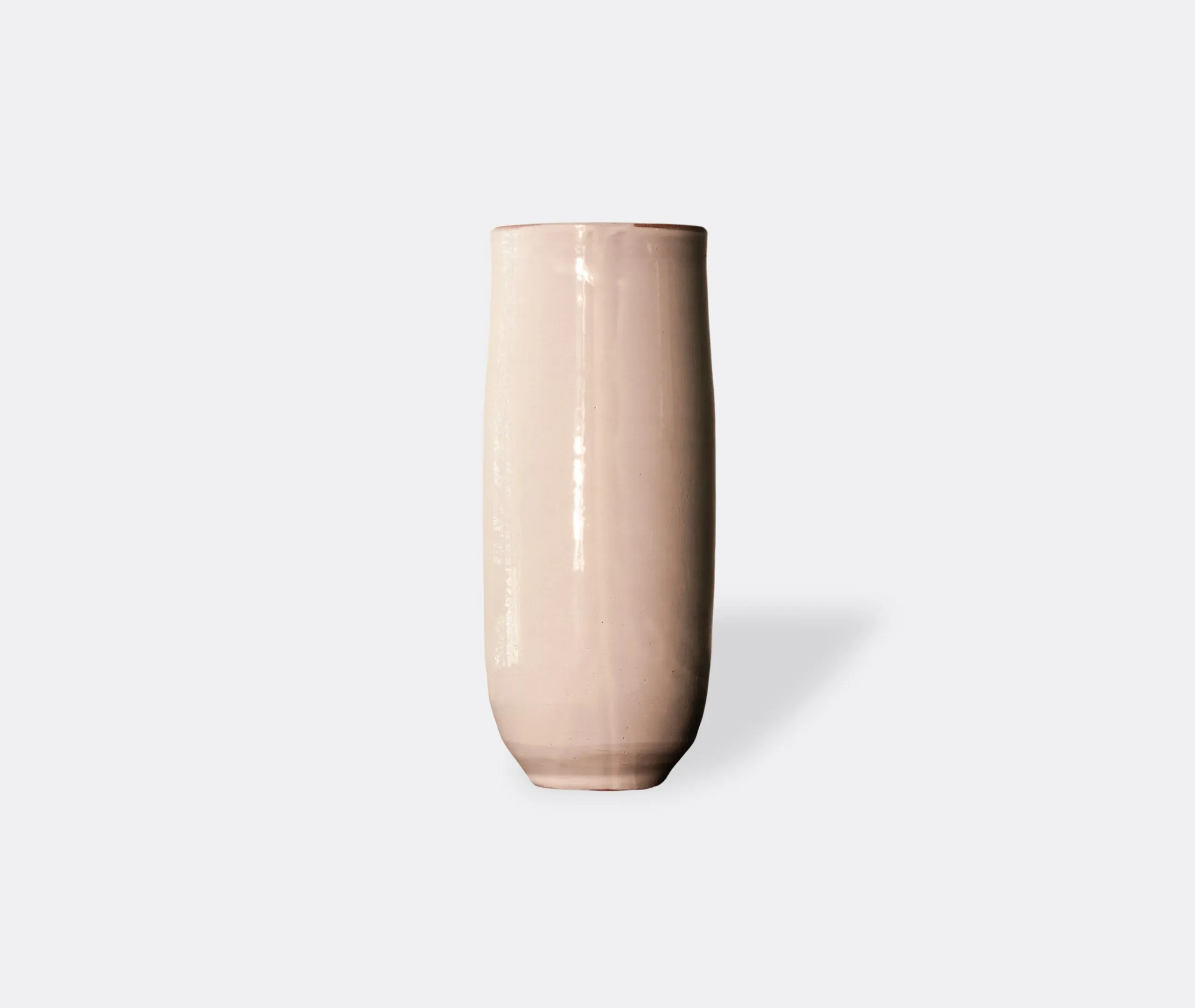 High Cylindrical Vase - White, Glazed Earthenware