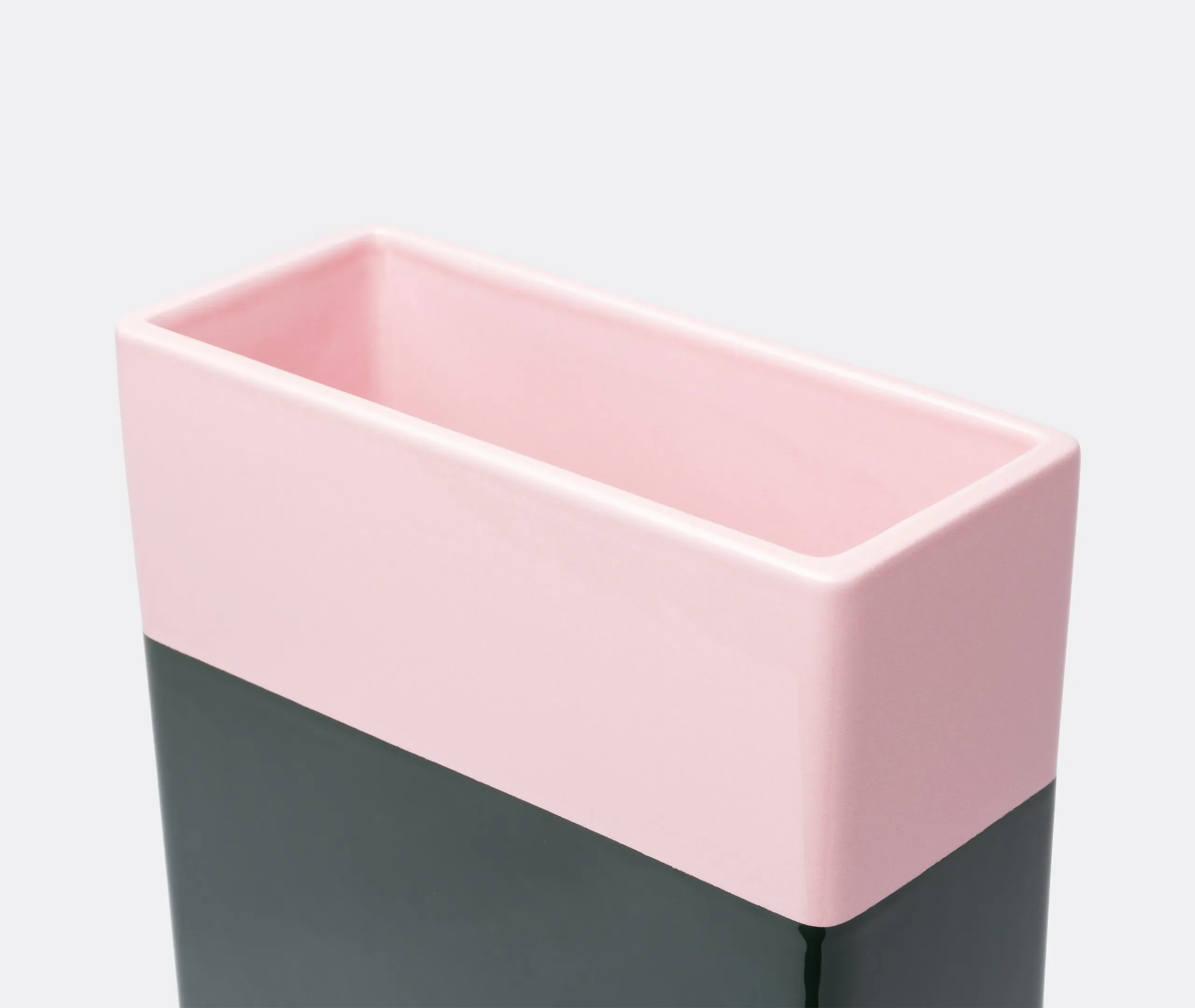 Oblong Vase with Brass Accents - Multicolour