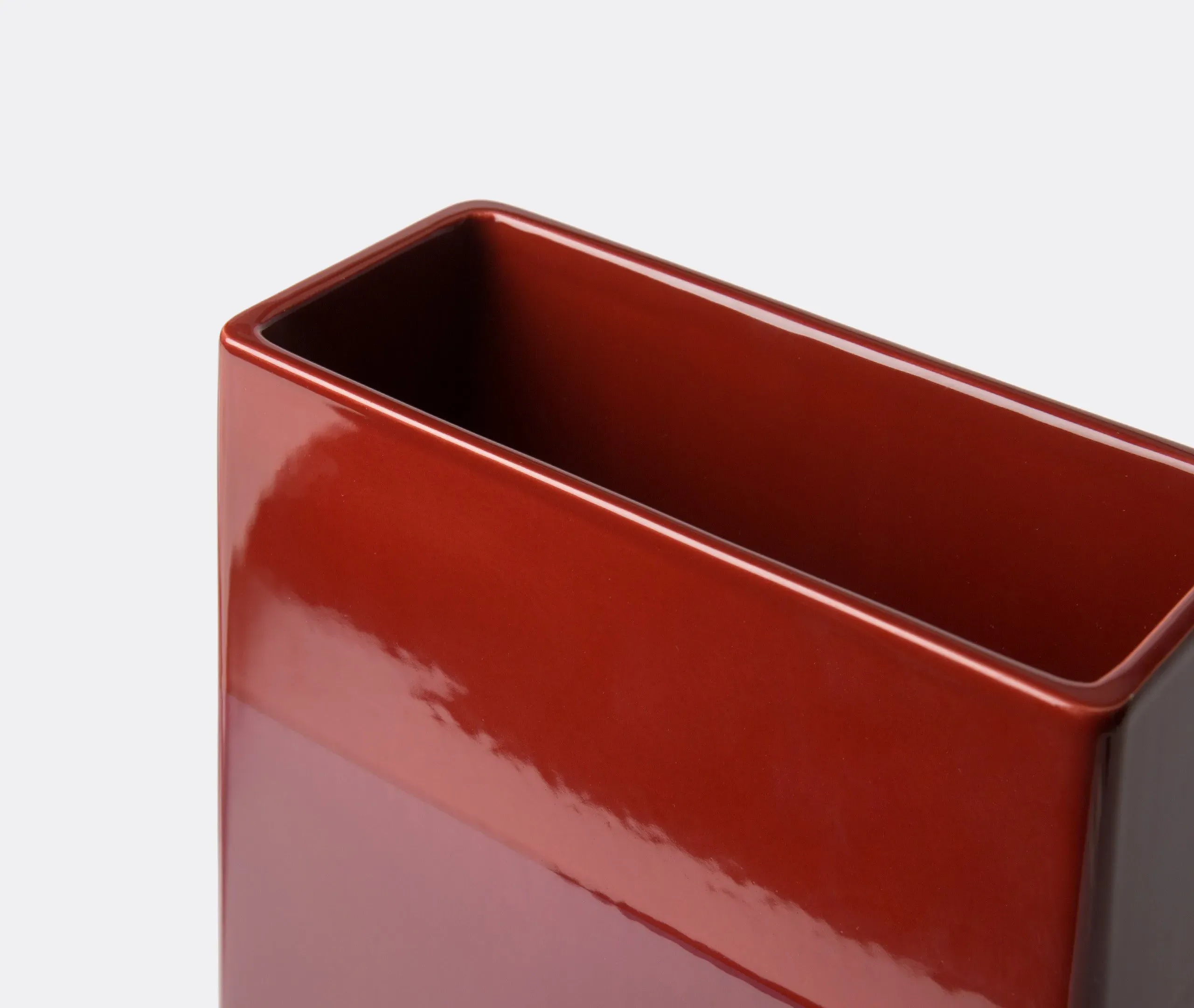 Oblong Vase with Brass Accents - Multicolour