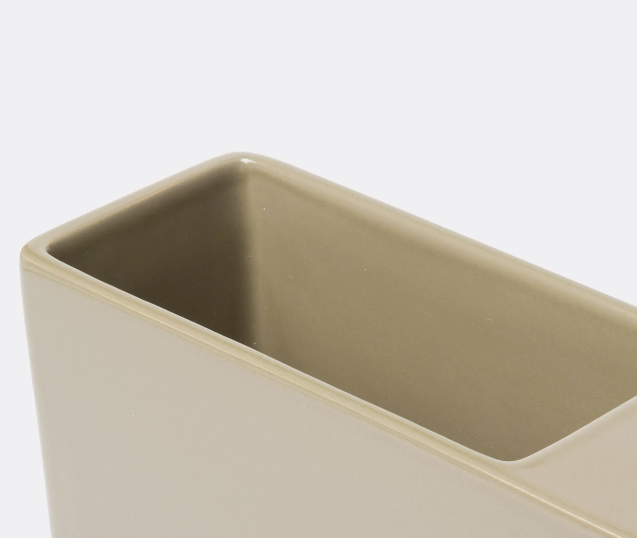 Oblong Vase with Brass Accents - Multicolour