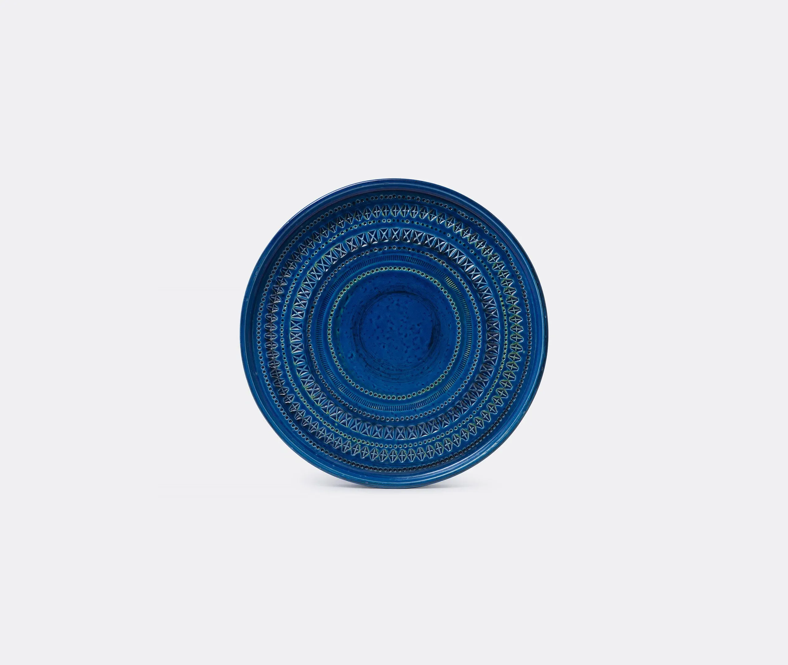 Round Centrepiece Bowl - Blue, Earthenware