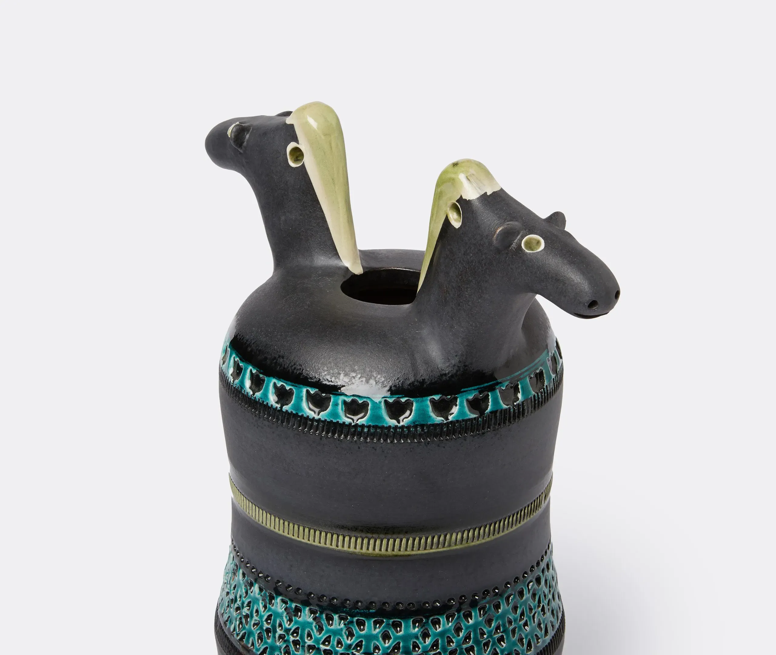 Two Horse Heads Vase - Multicolour