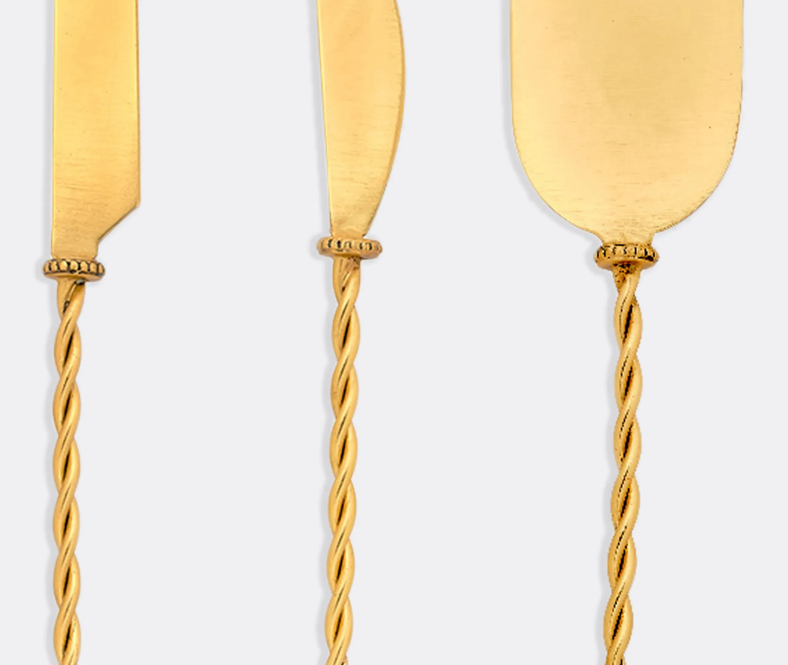 3-Piece Cheese Knife Set - Gold, Resin