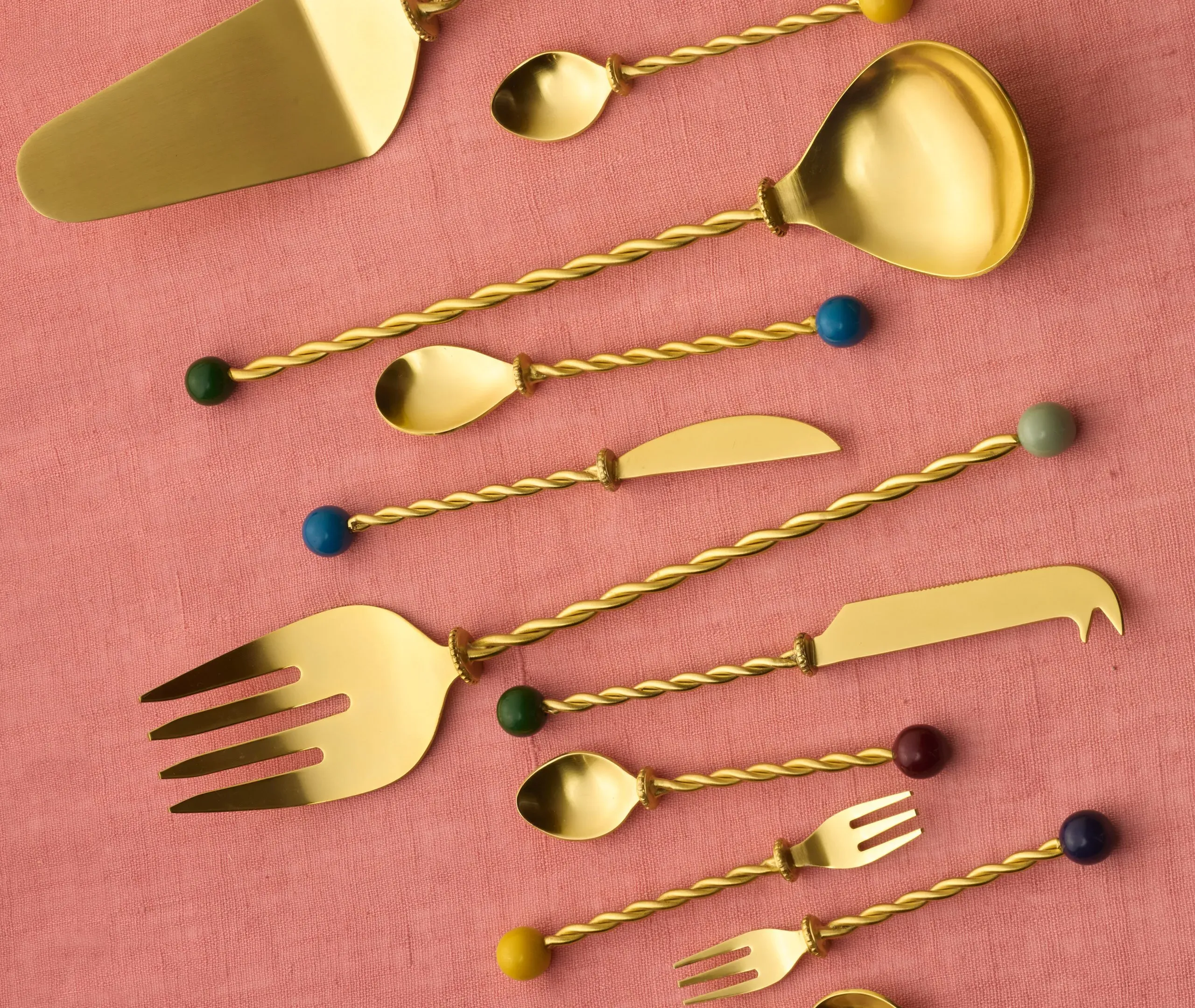 3-Piece Cheese Knife Set - Gold, Resin