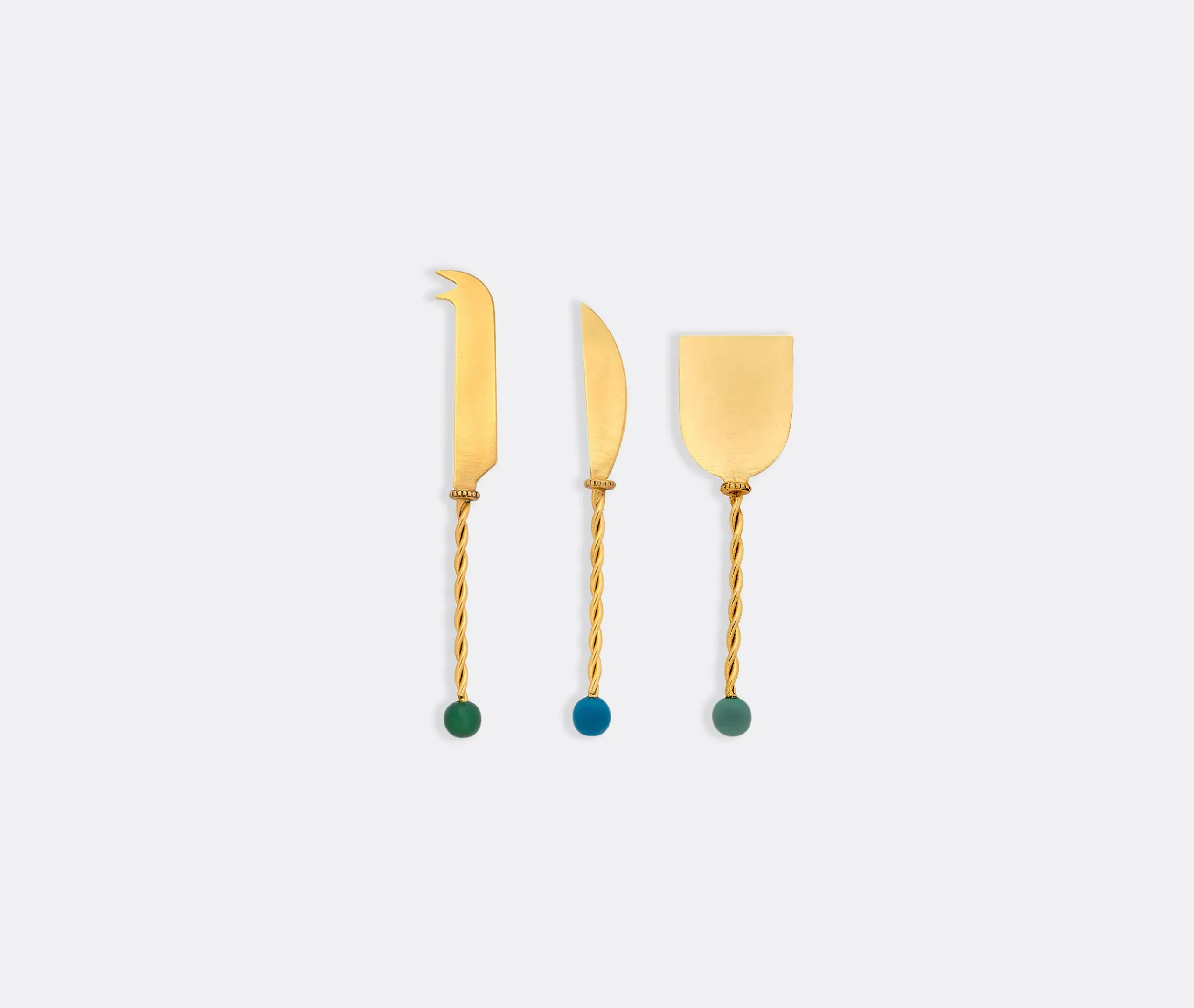 3-Piece Cheese Knife Set - Gold, Resin image