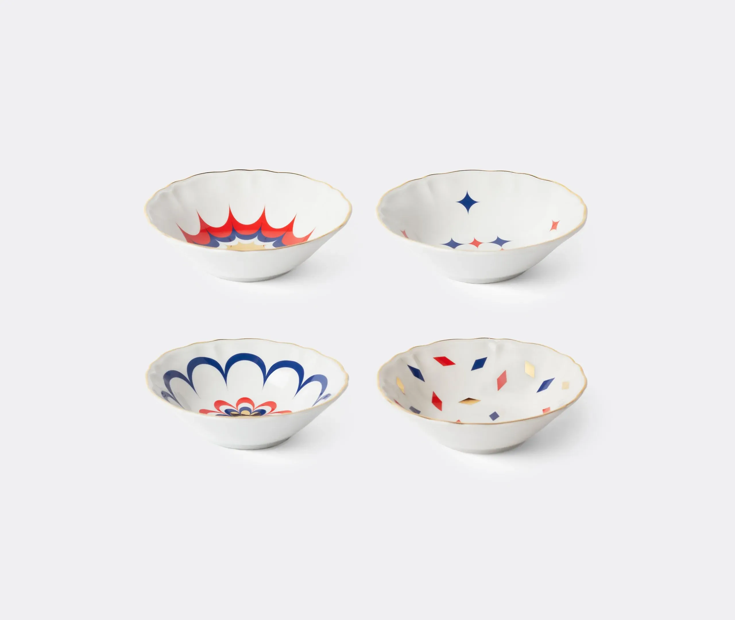 4-Piece Bowl Set with Graphics - Multicolor