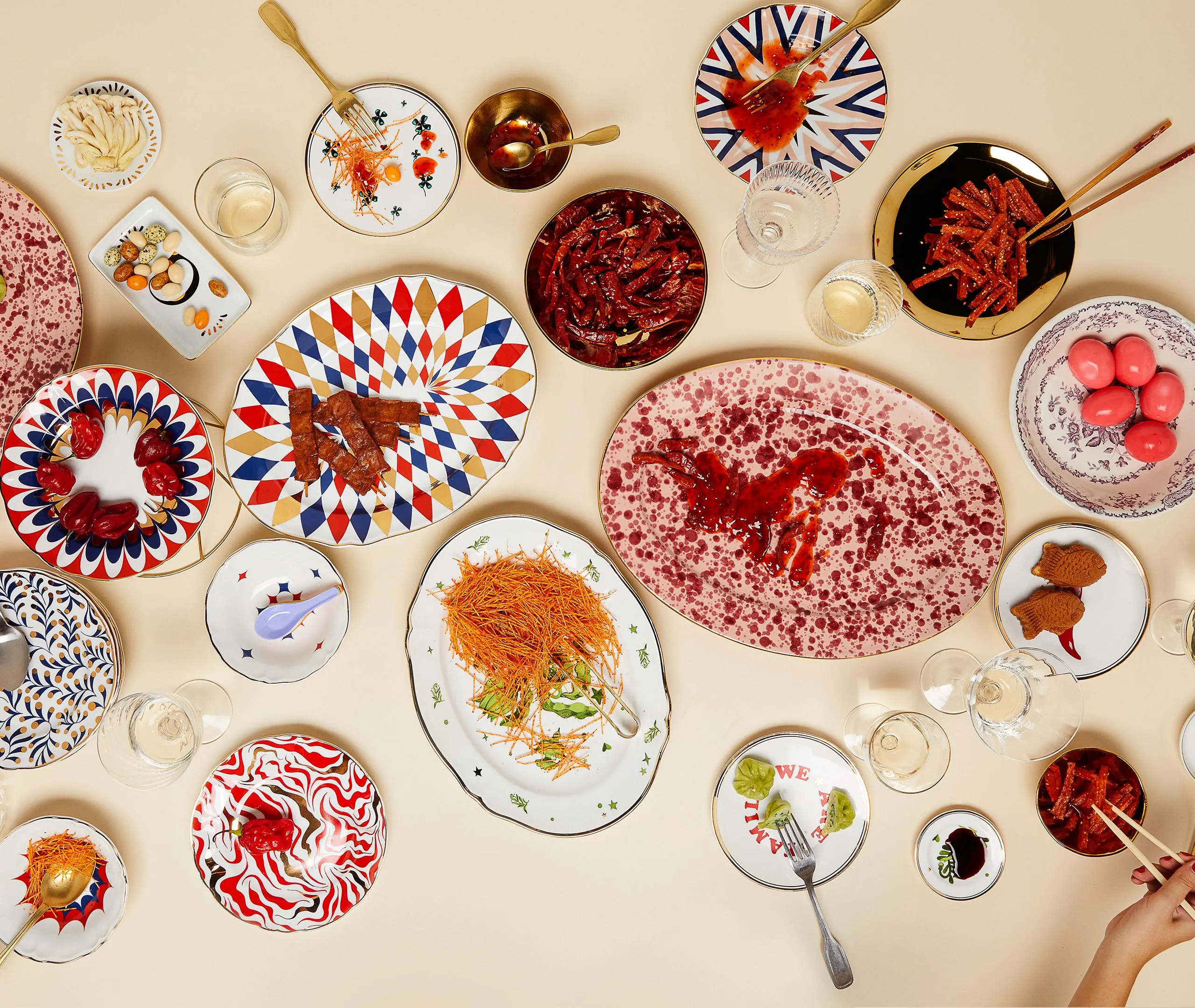 4-Piece Dessert Plate Set - Multicolor, Porcelain