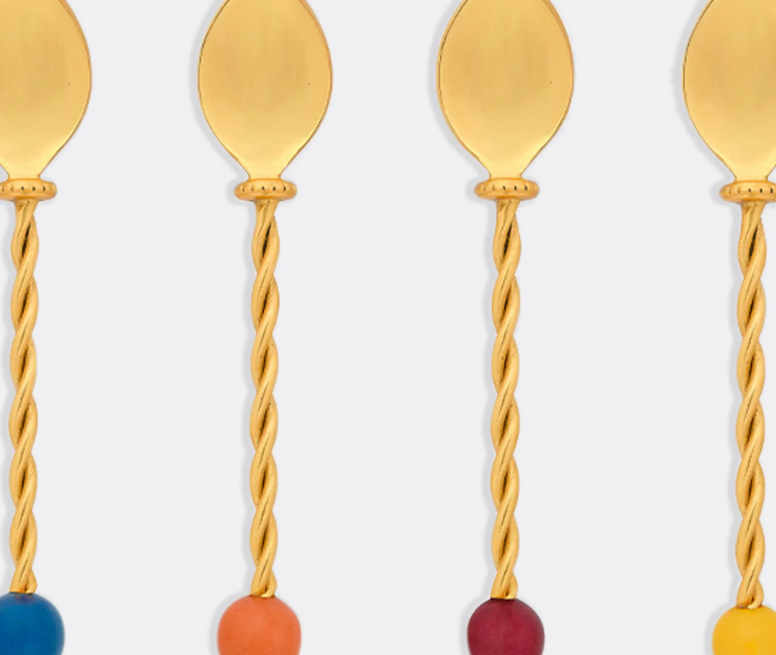 4-Piece Dessert Spoon Set - Gold, Resin