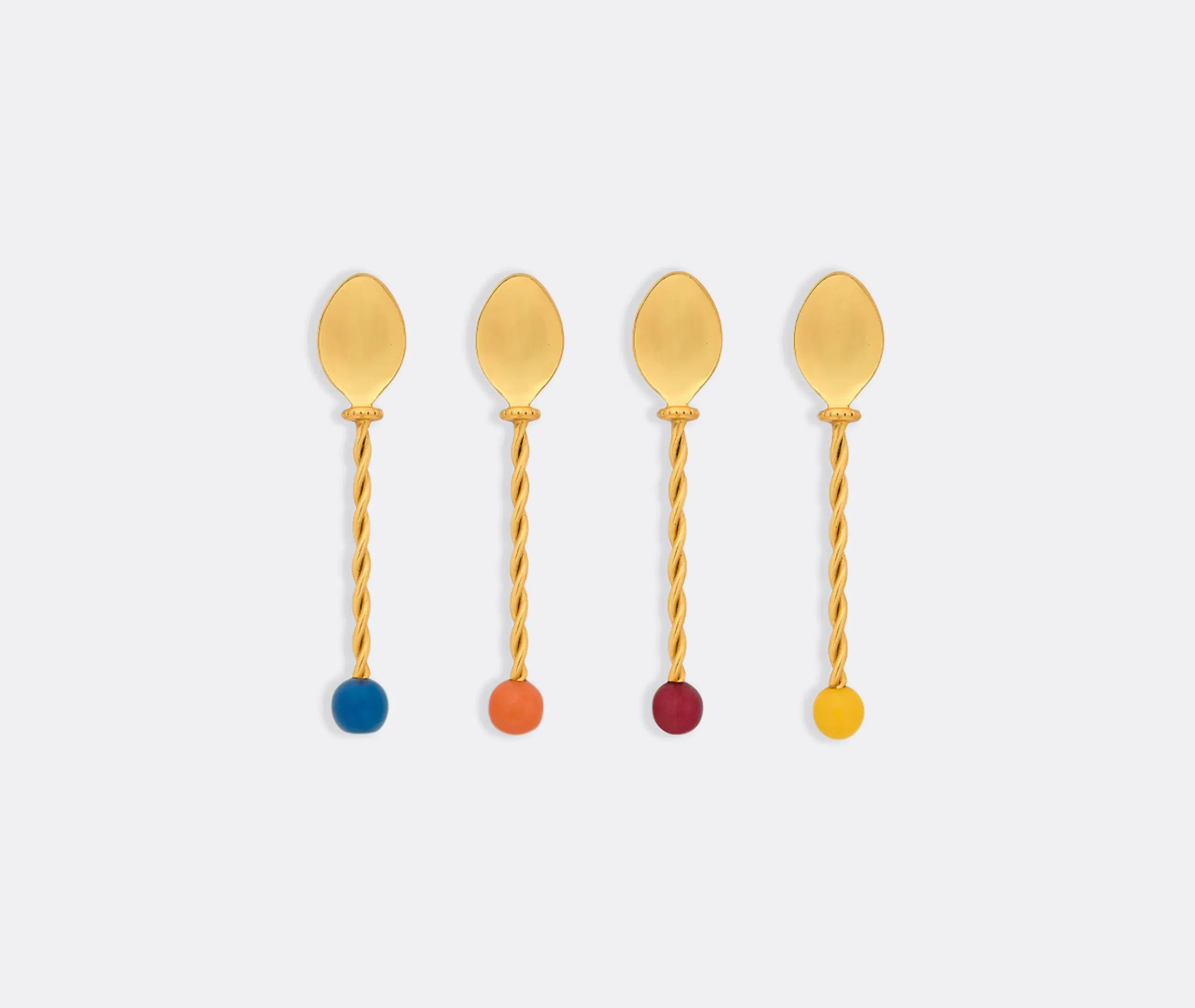 4-Piece Dessert Spoon Set - Gold, Resin image