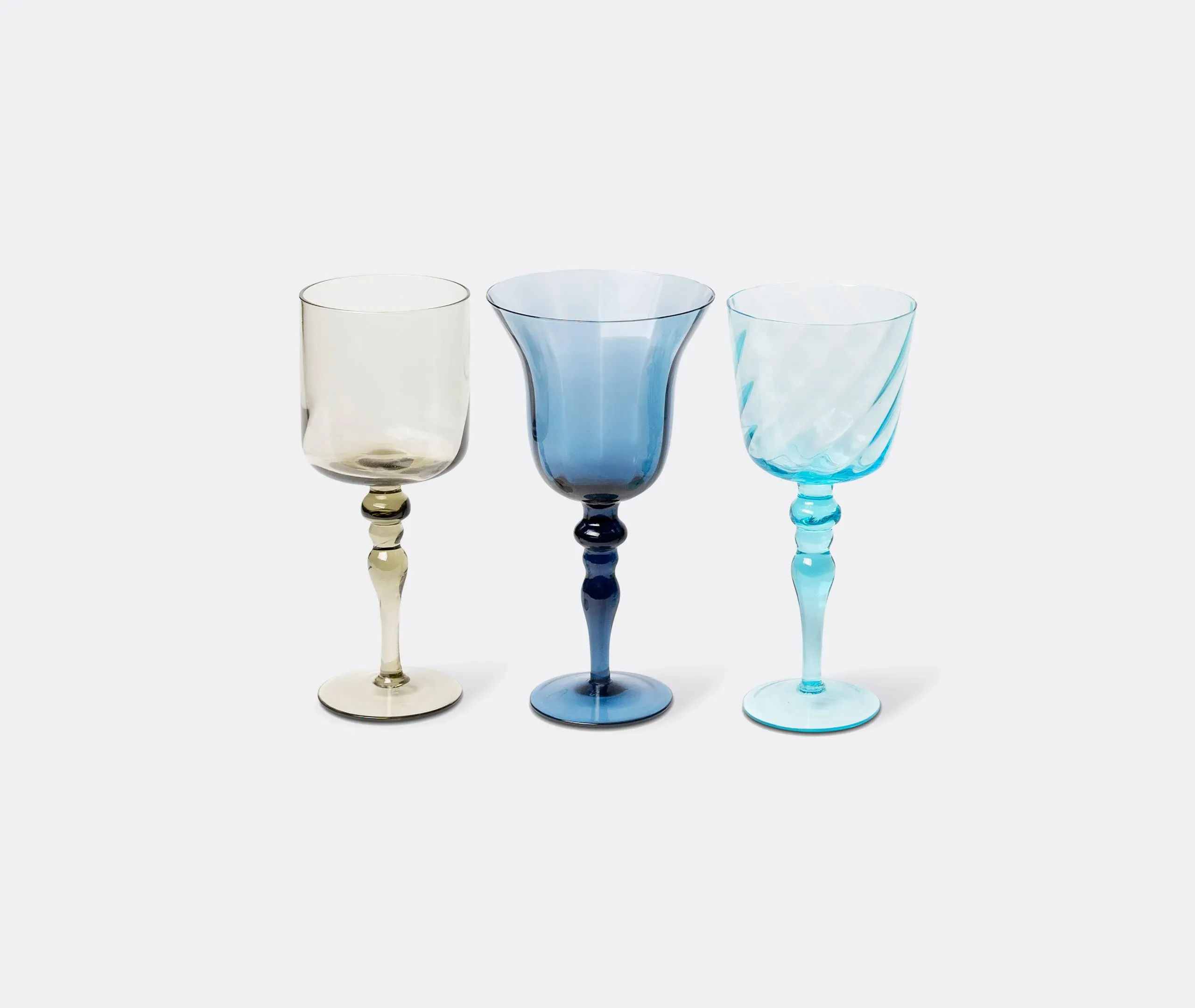6-Piece Goblet Set Assorted - Blue, Glass