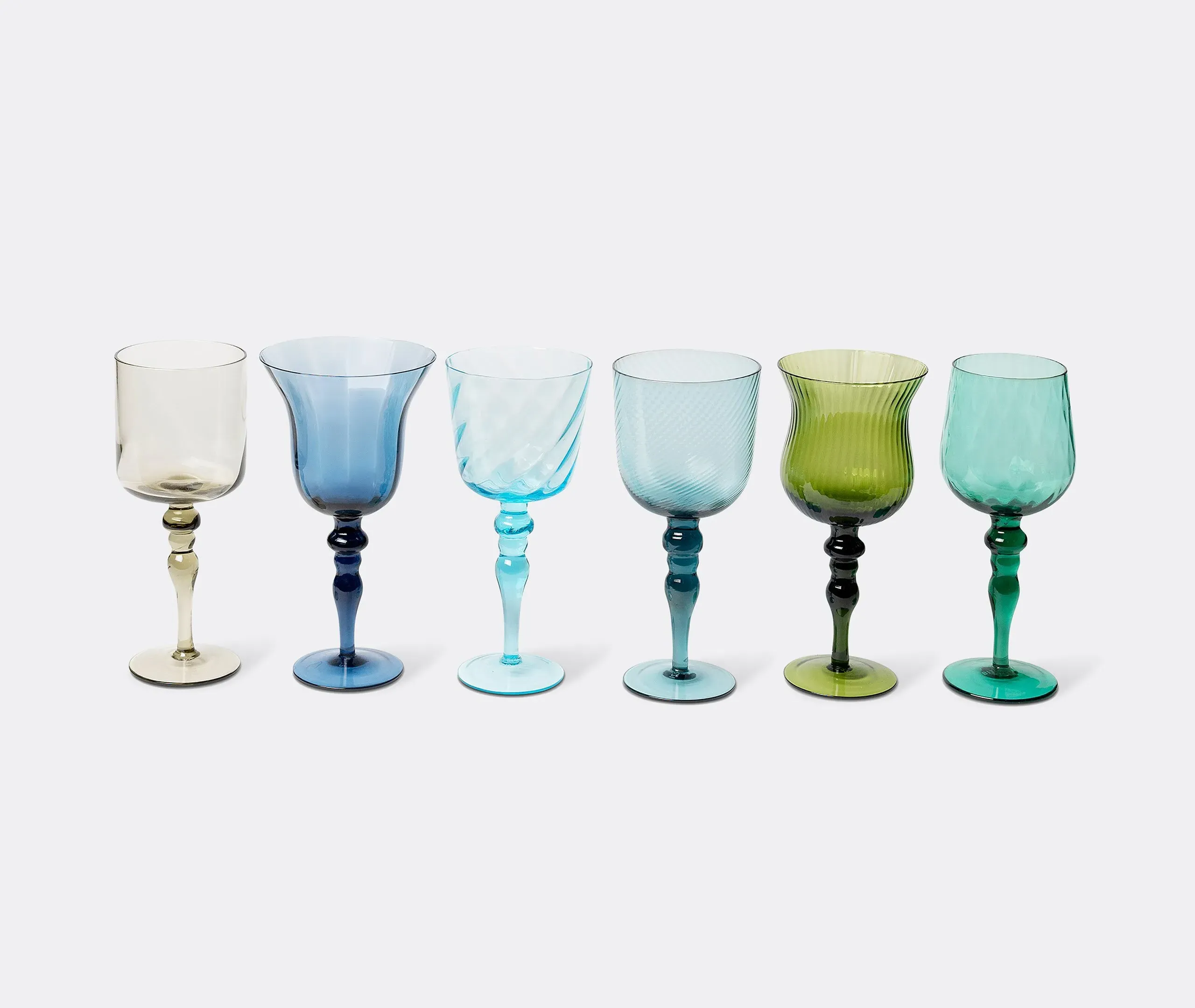 6-Piece Goblet Set Assorted - Blue, Glass image