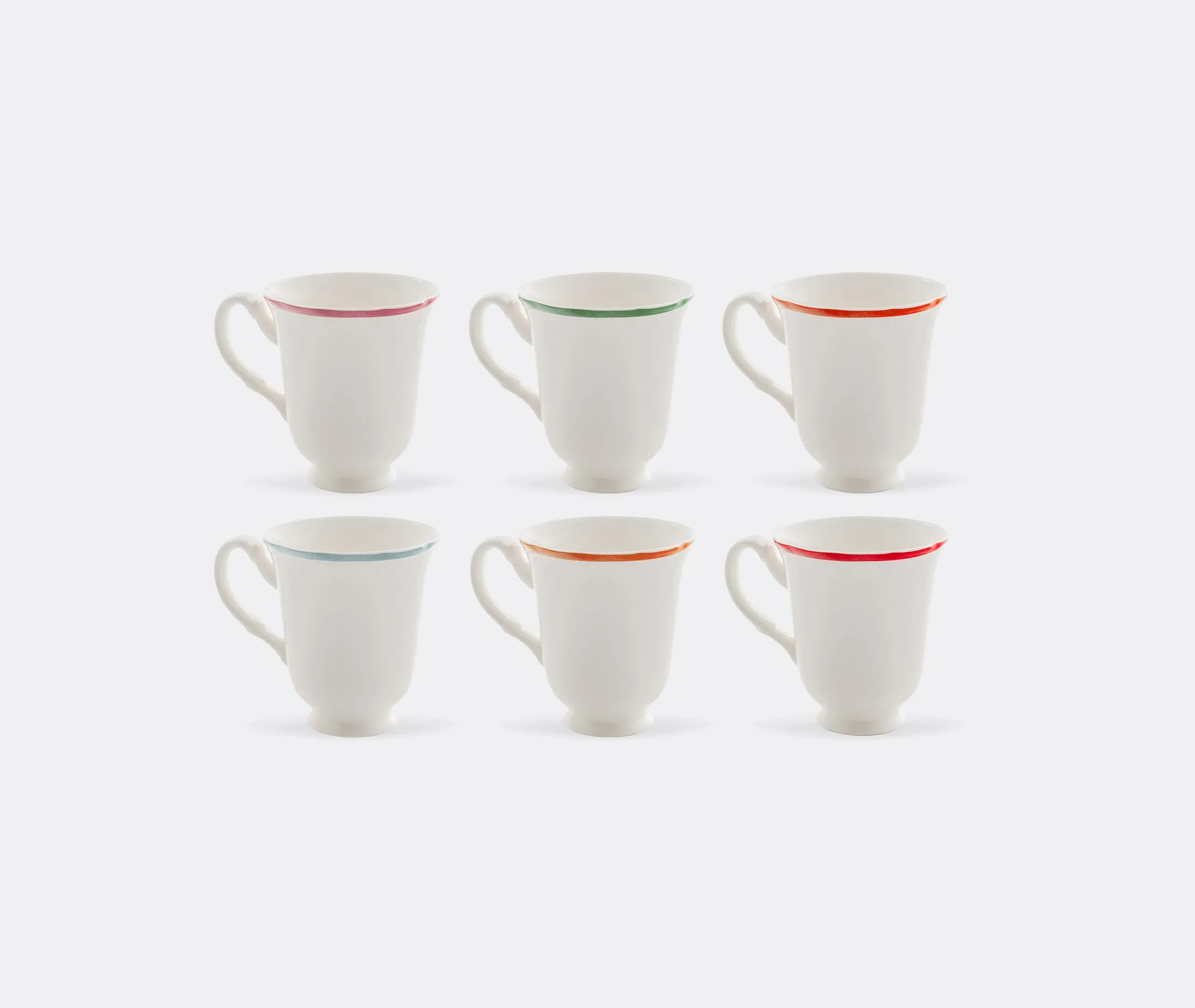 6-Piece Mug Set with Scalloped Edges - Multicolor image