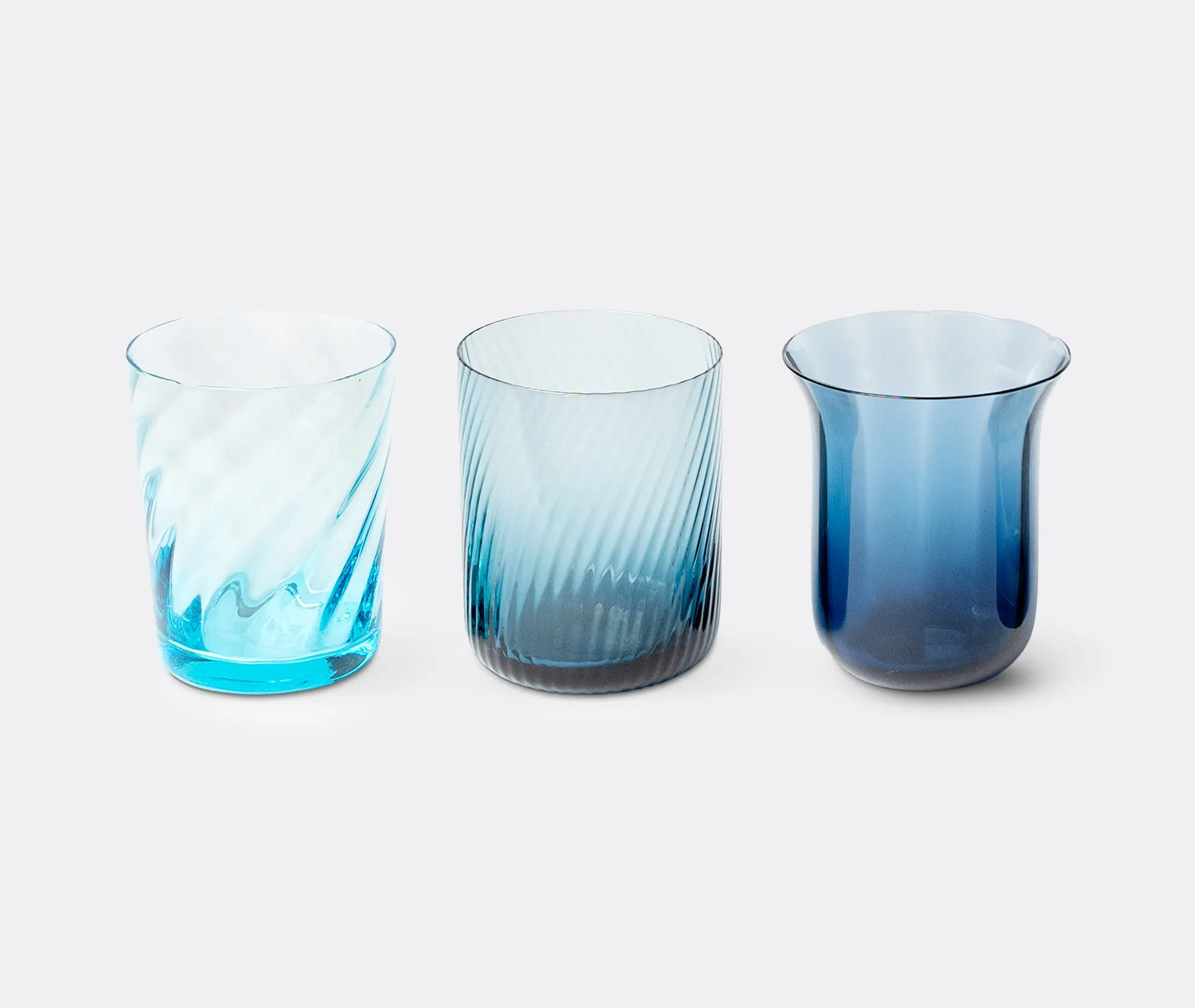 6-Piece Tumbler Set Hand-Blown - Blue, Glass