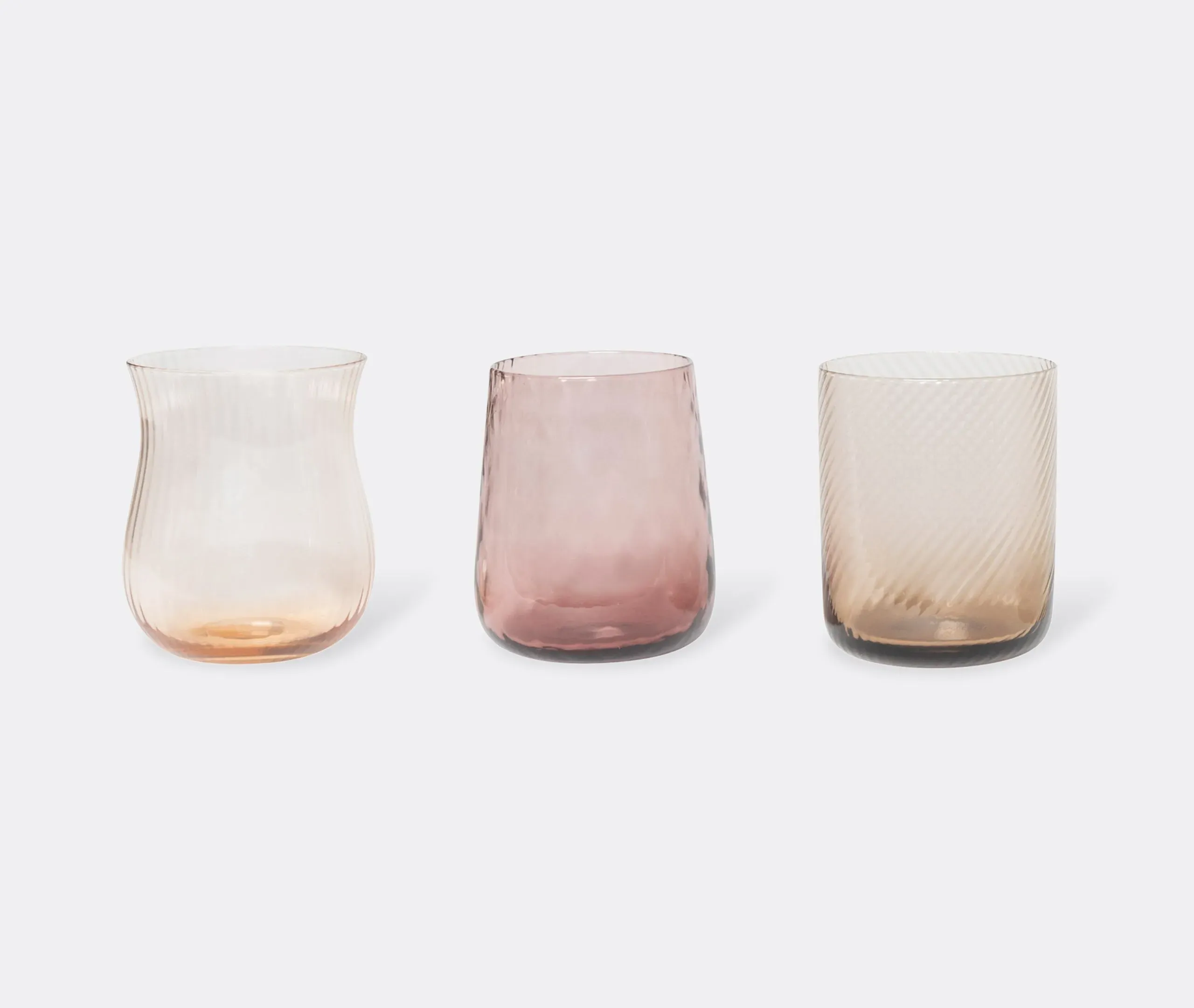 6-Piece Tumbler Set Hand-Blown - Pink, Glass
