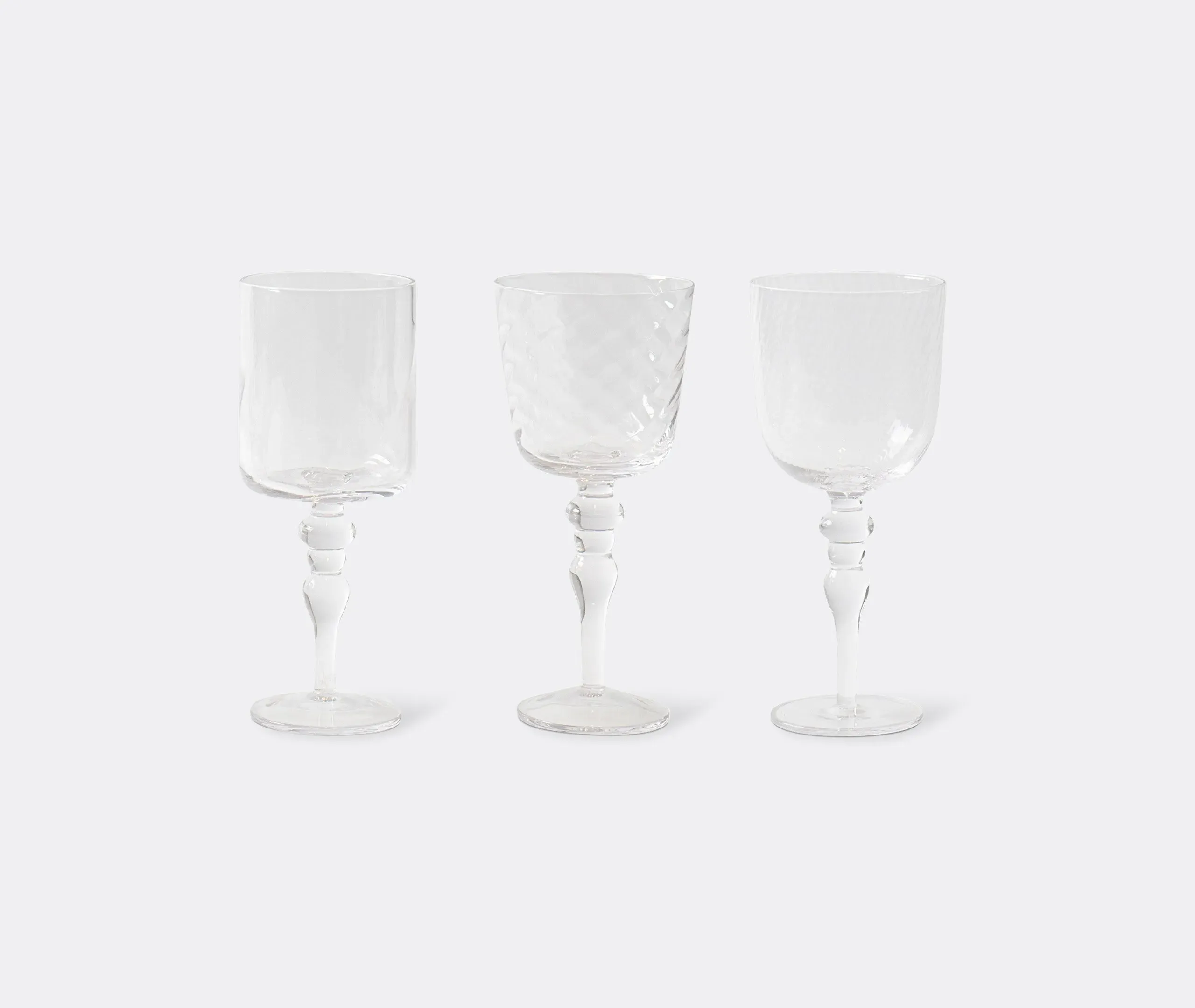 Assorted Goblet Set of Six - Clear Glass