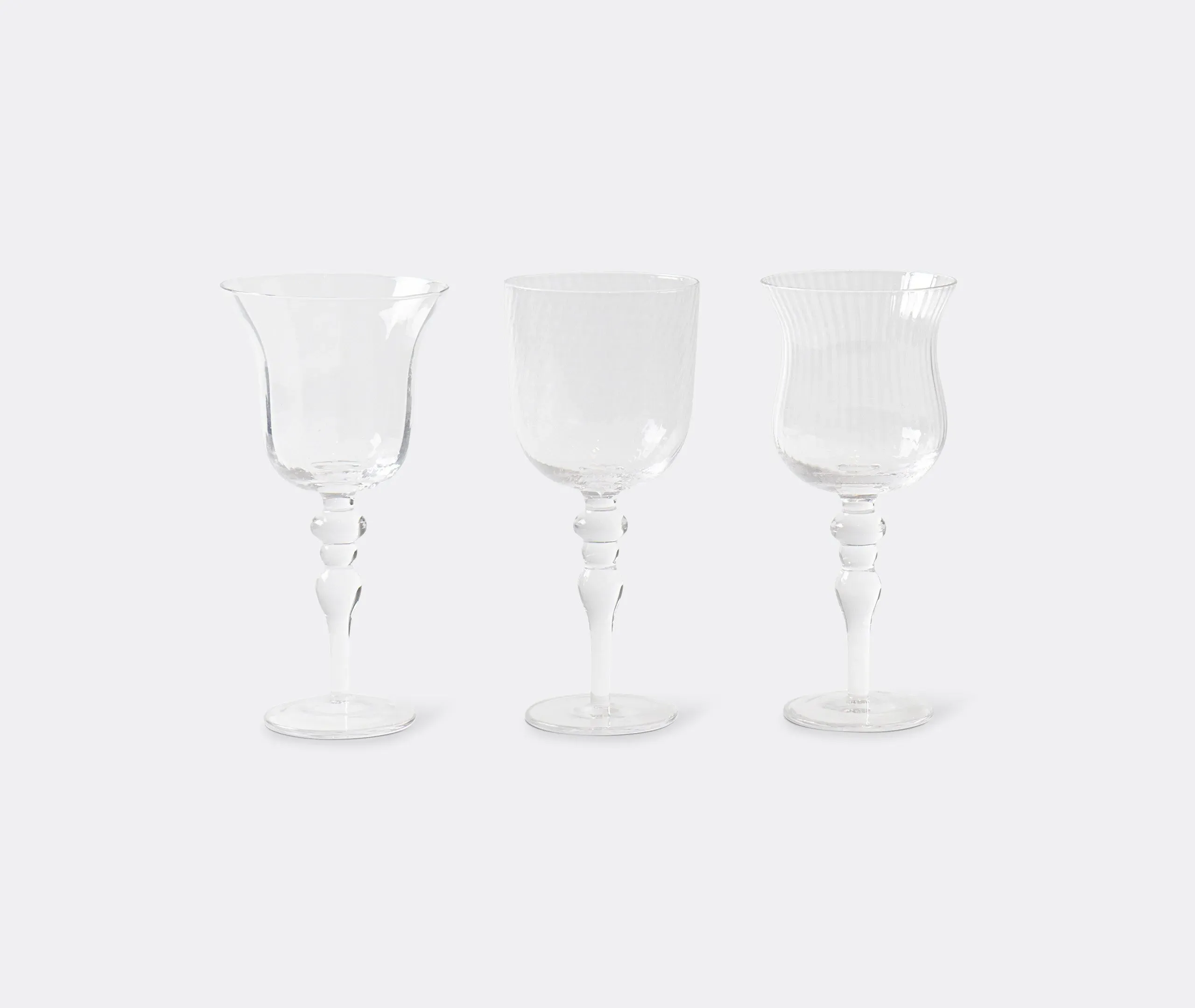 Assorted Goblet Set of Six - Clear Glass
