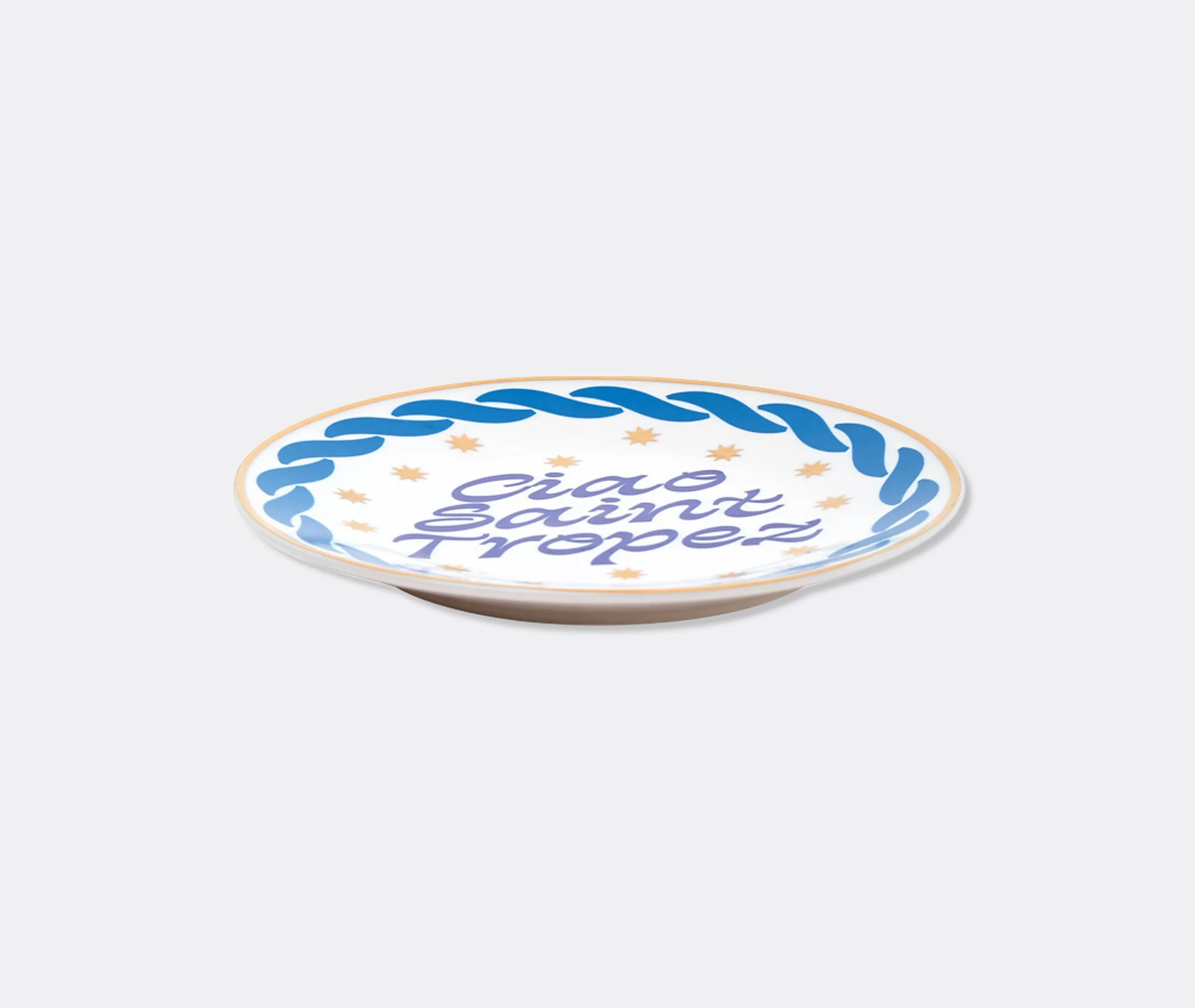 Bitossi Home Ciao Saint Tropez Decorative Plate - Blue, Gold Porcelain alternate view