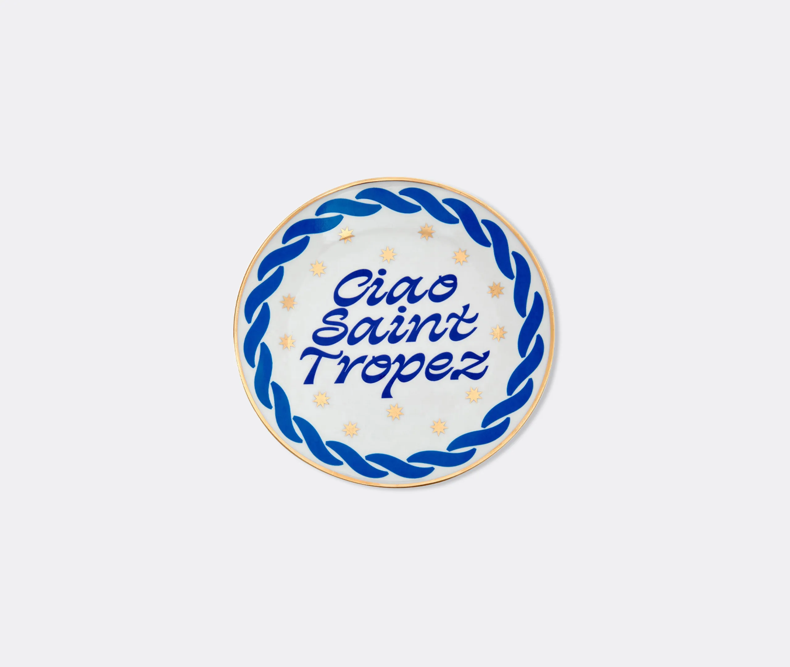 Bitossi Home Ciao Saint Tropez Decorative Plate - Blue, Gold Porcelain product