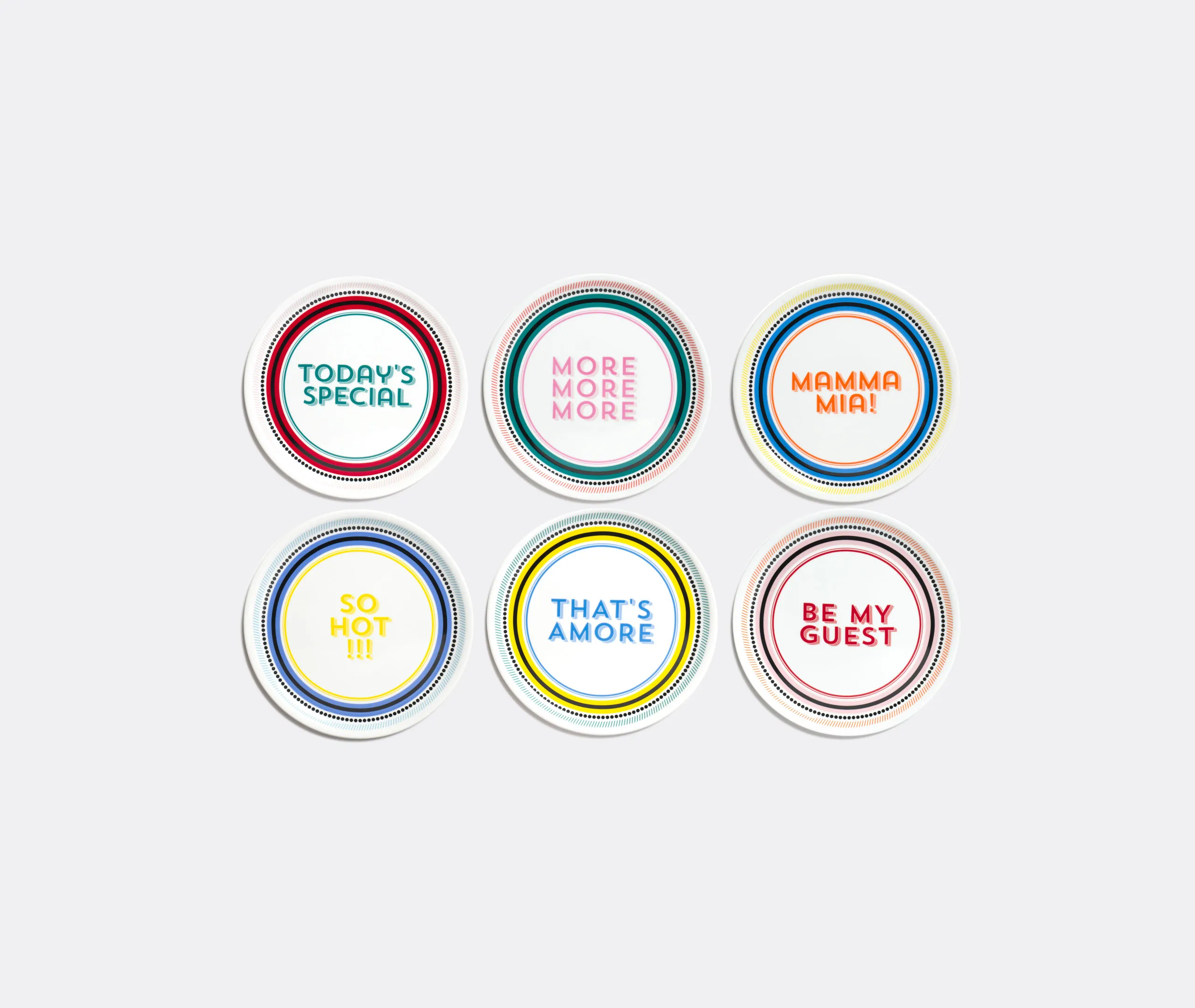 Bitossi Home Guest Collection Pizza Plates Set of Six - Multicolor product