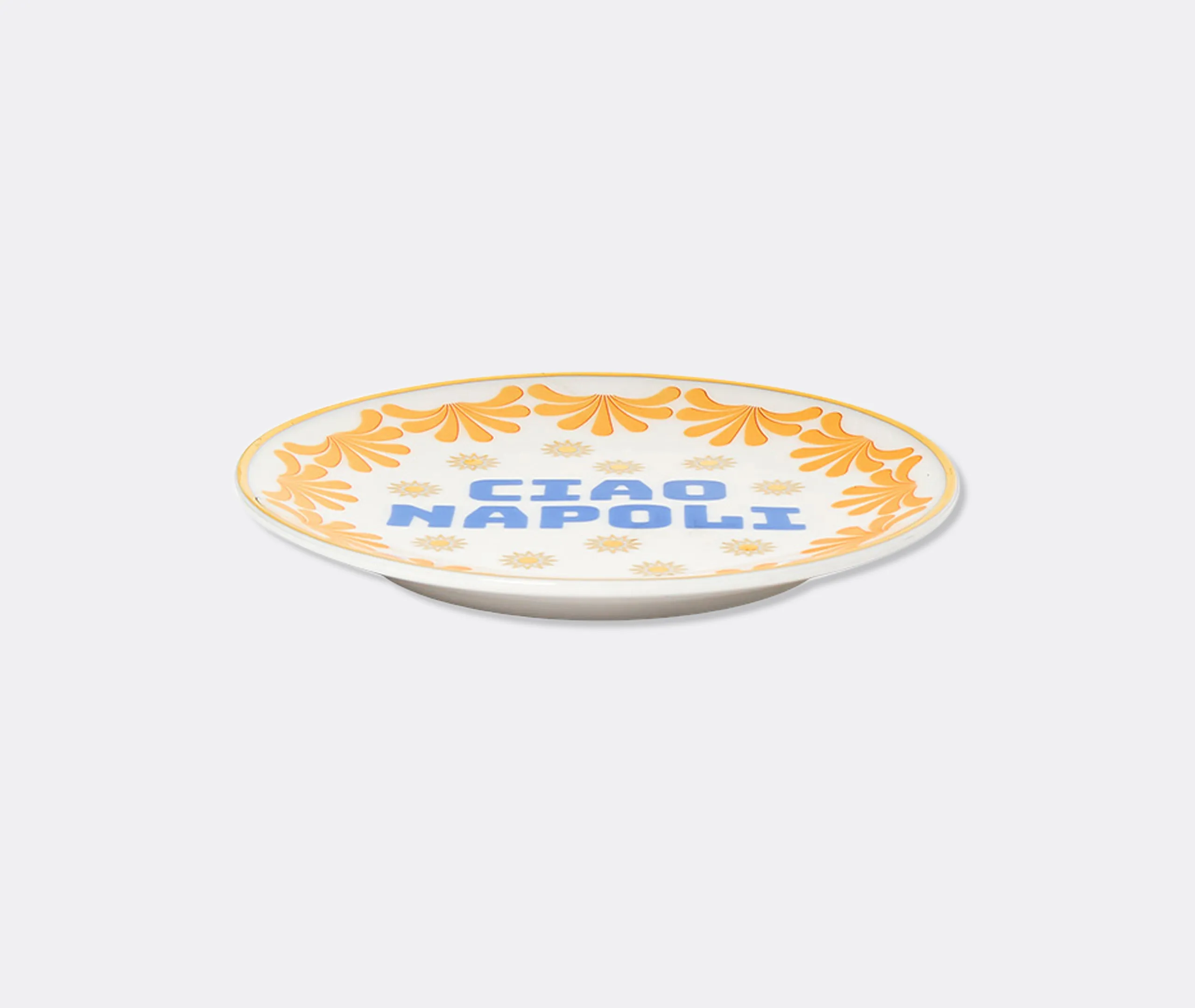 Ciao Napoli Decorative Plate - Blue, Gold, Porcelain alternate view