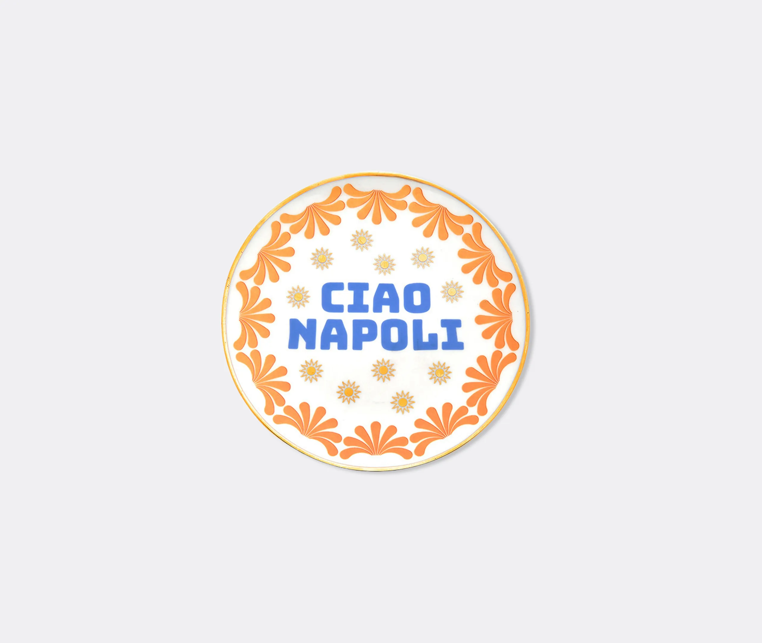 Ciao Napoli Decorative Plate - Blue, Gold, Porcelain product
