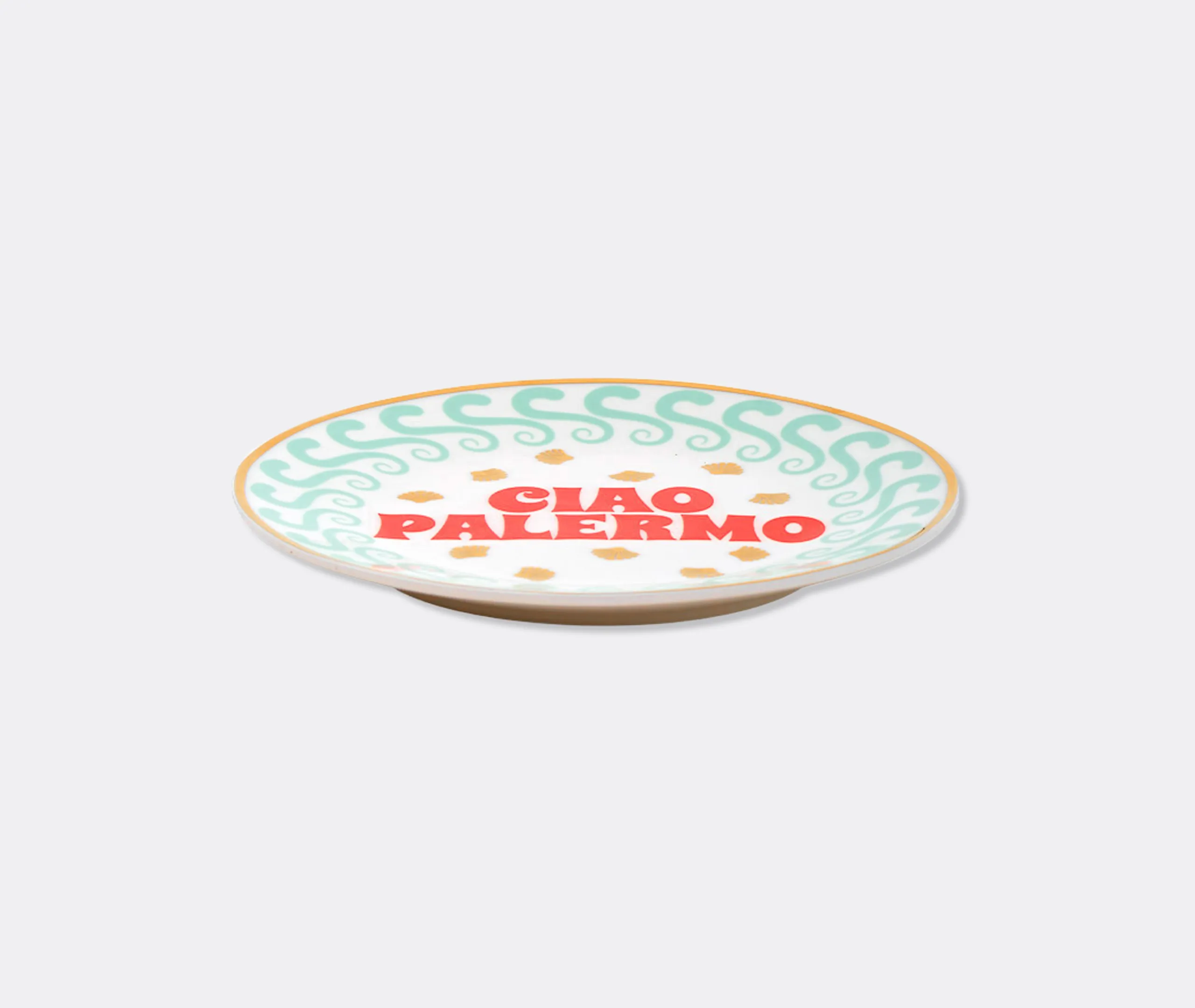 Ciao Palermo Decorative Plate - Multicolour, Gold, Porcelain alternate view