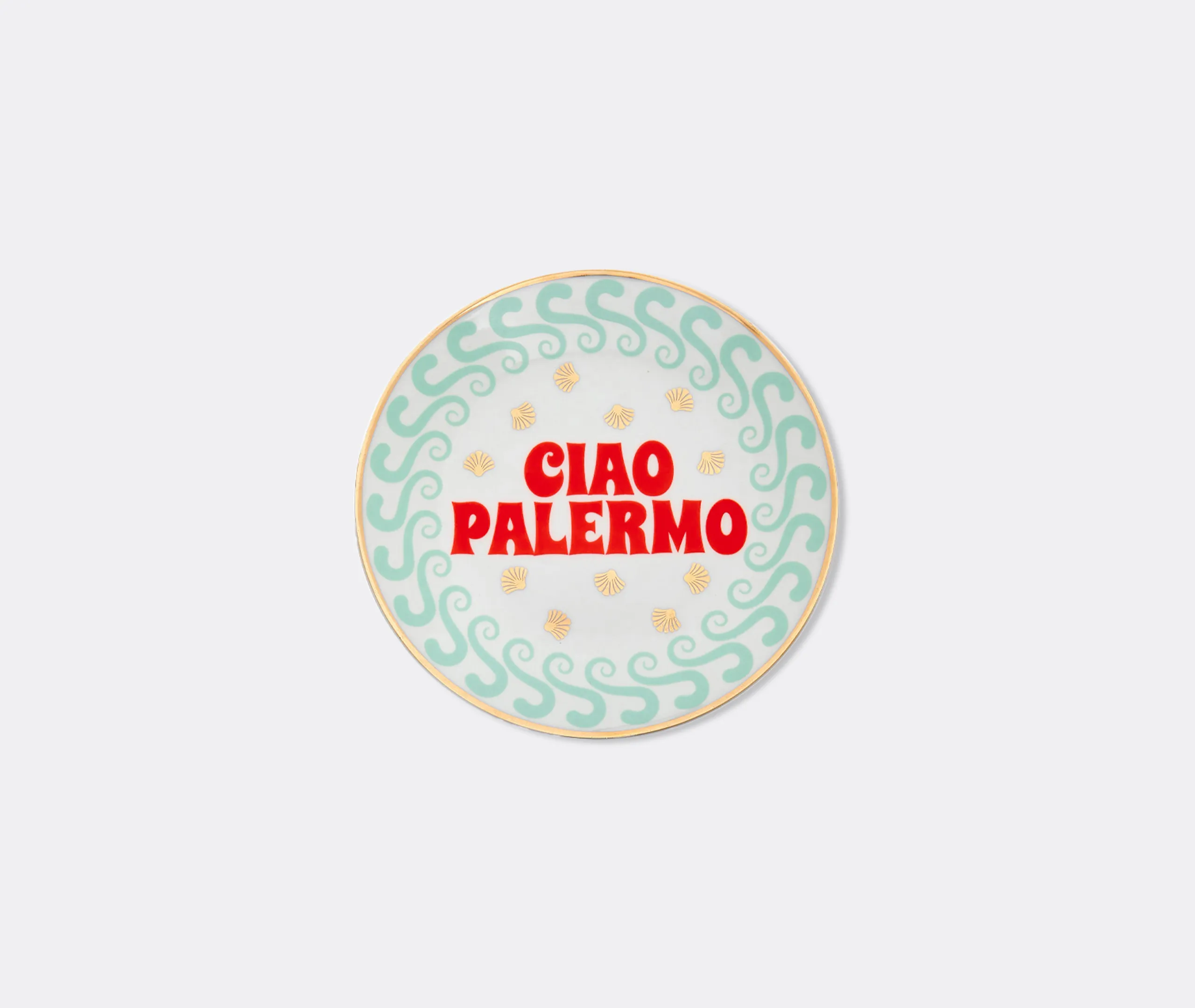 Ciao Palermo Decorative Plate - Multicolour, Gold, Porcelain product