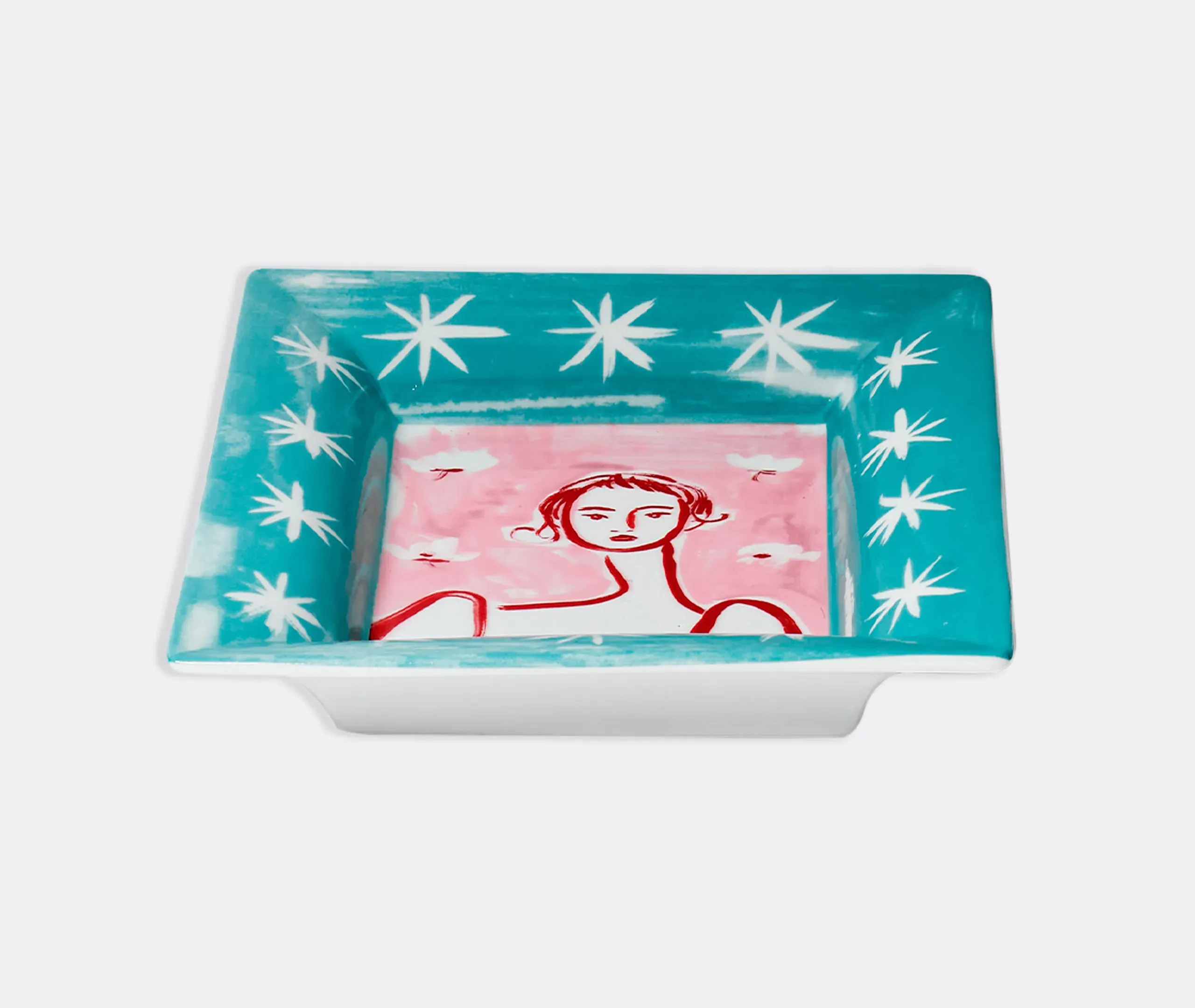 Con Amore Donna Serving Tray - Multicolor, Porcelain