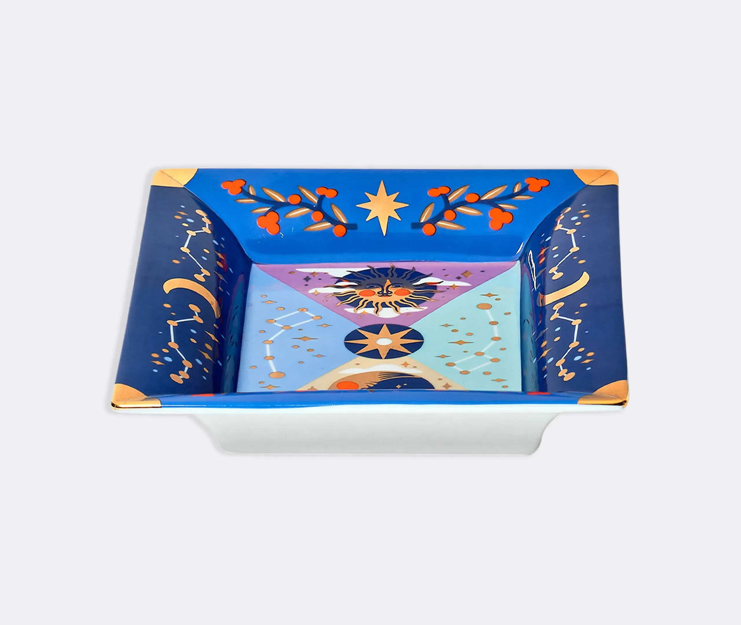 Decorative Tray with Celestial Design - Multicolor