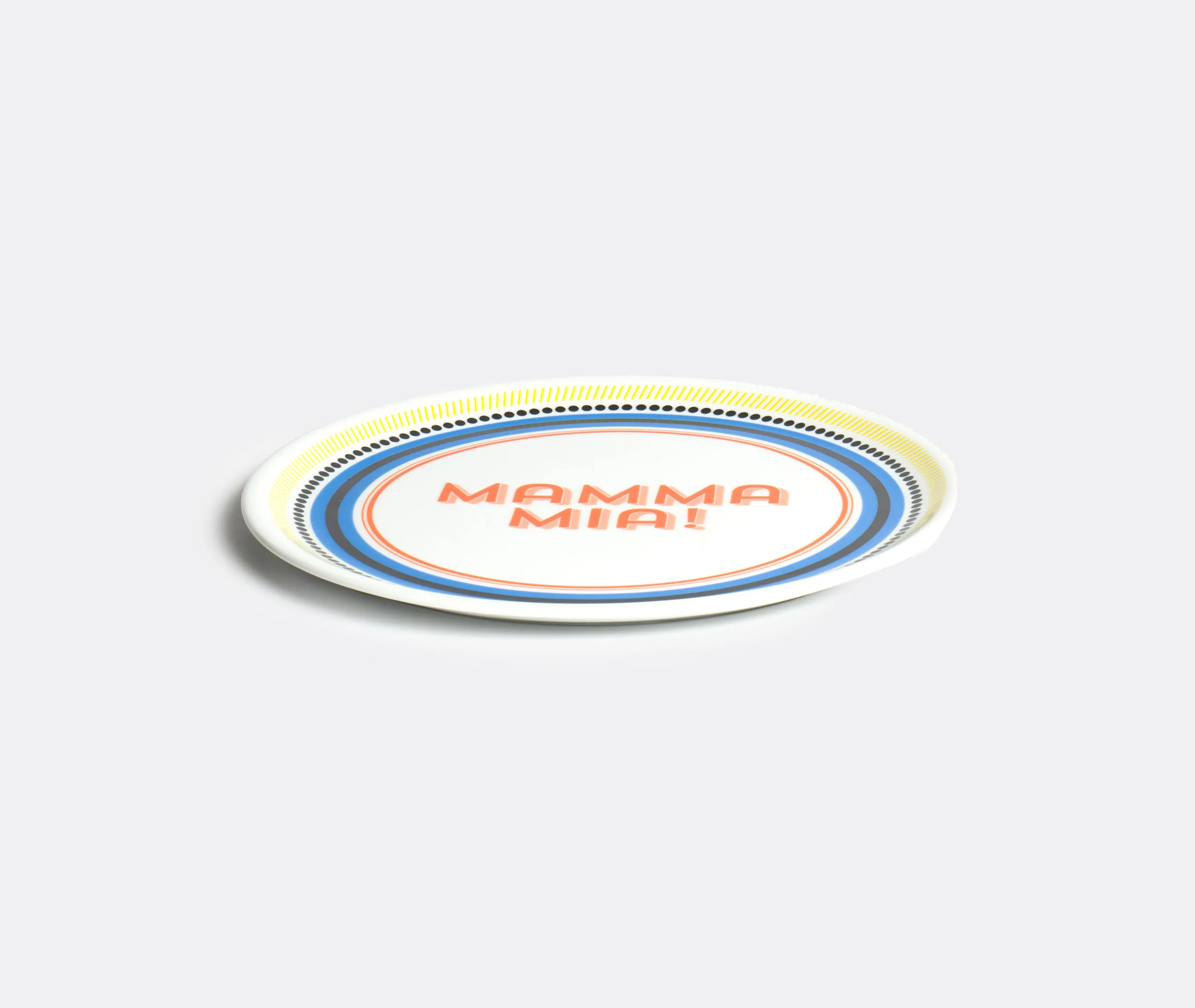 Mamma Mia Pizza Plate Set of Six - Multicolor, Porcelain alternate view