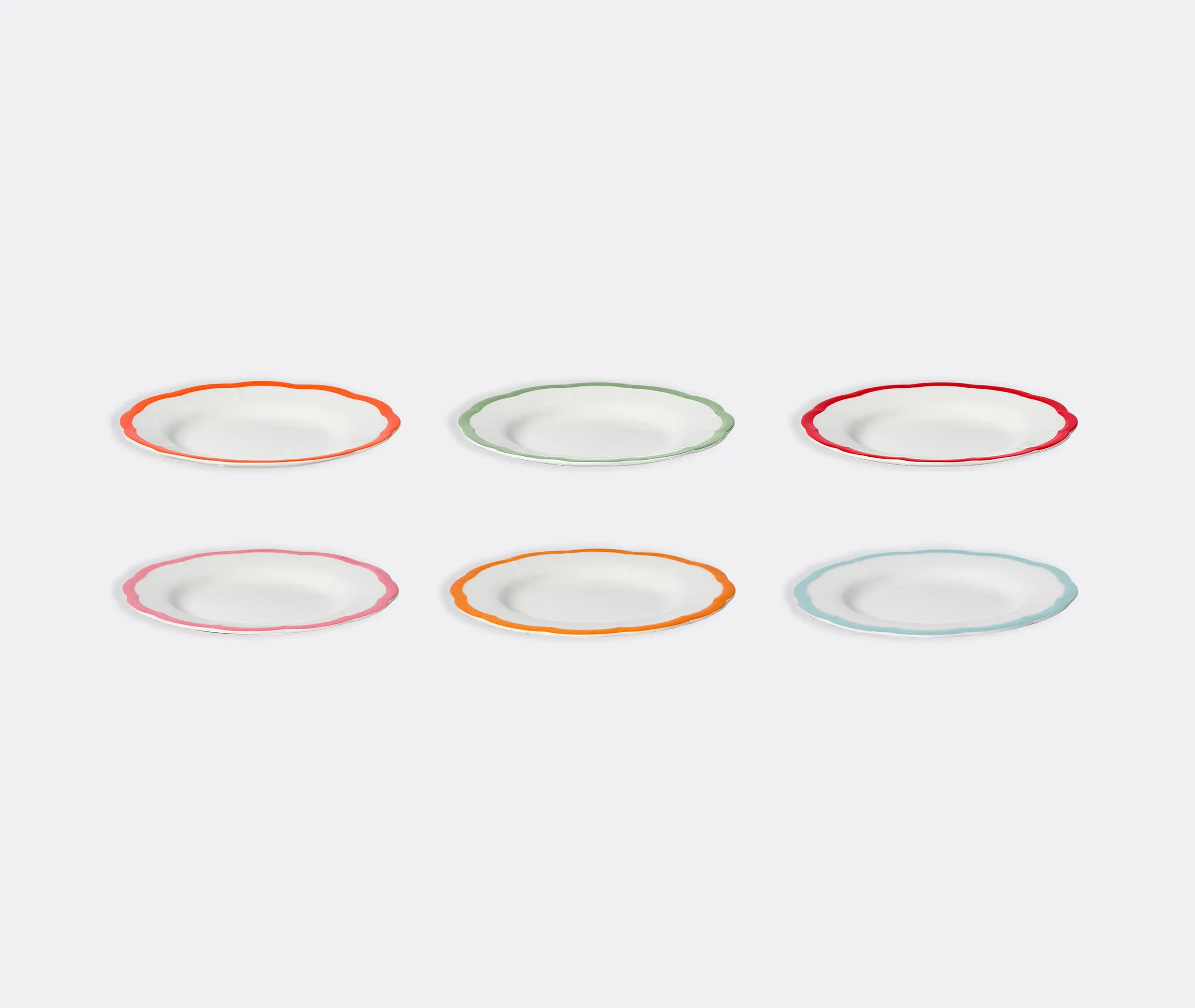 Petalo Bread Plate Set of Six - Multicolor, Ironstone Porcelain alternate view