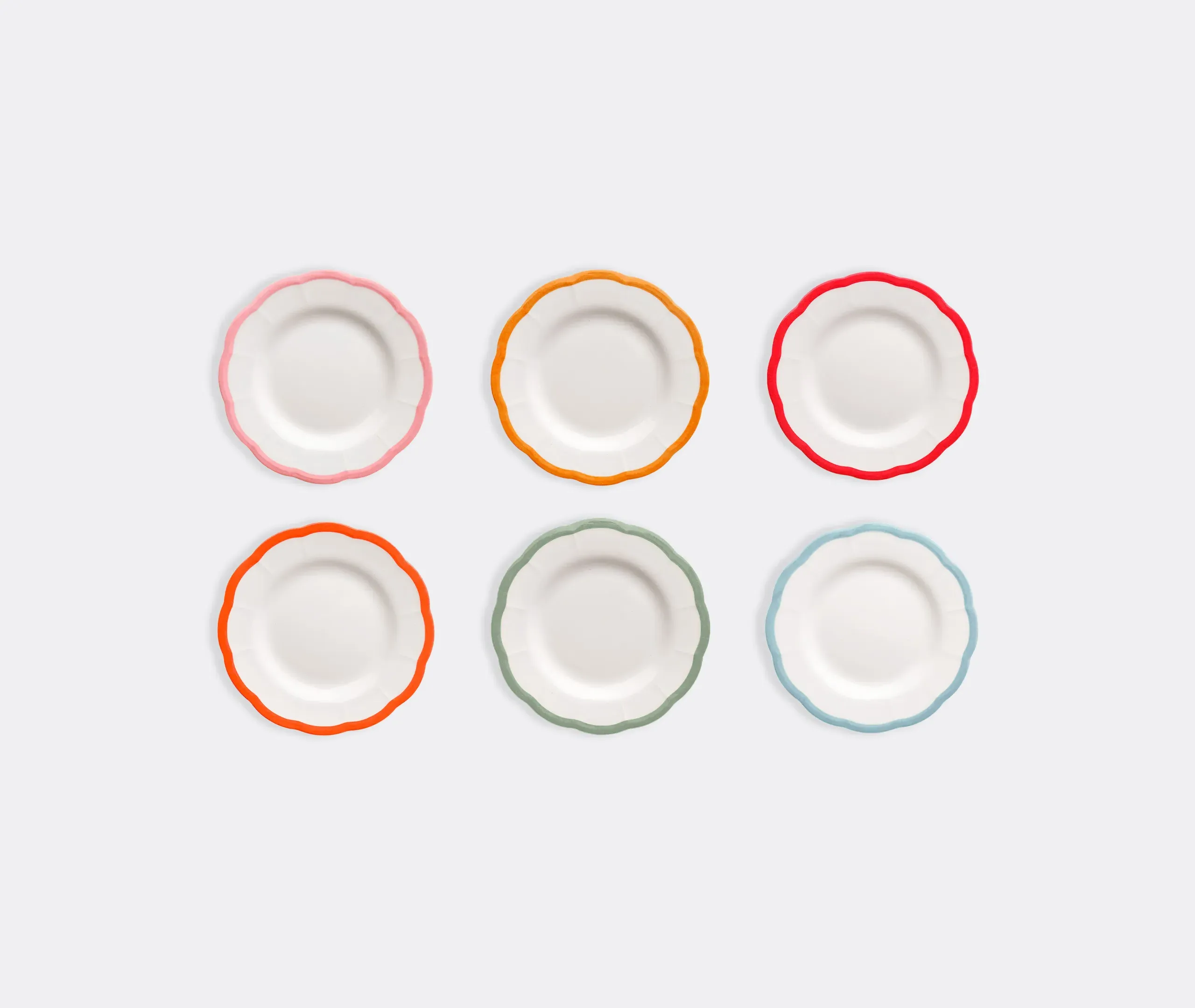 Petalo Bread Plate Set of Six - Multicolor, Ironstone Porcelain product