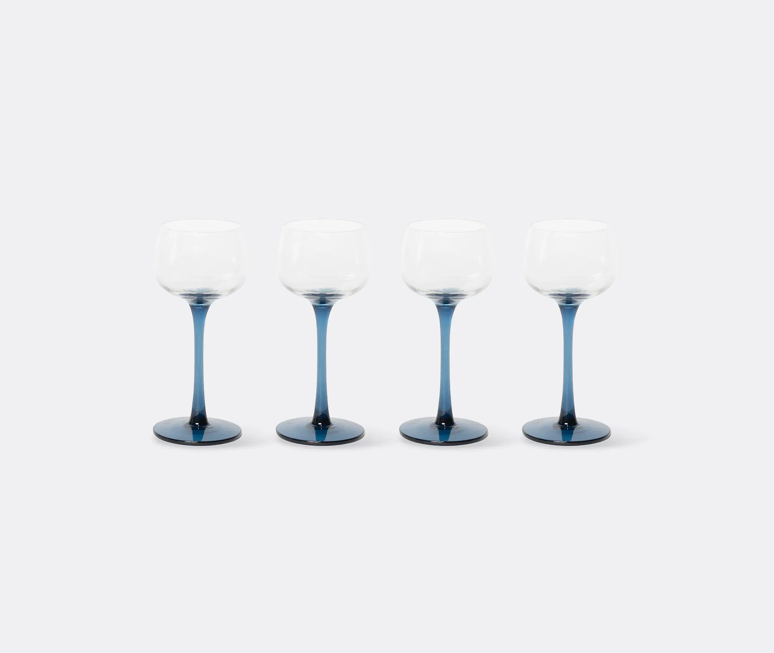 Set of 4 Goblets Hand-Blown - Navy Blue, Glass image