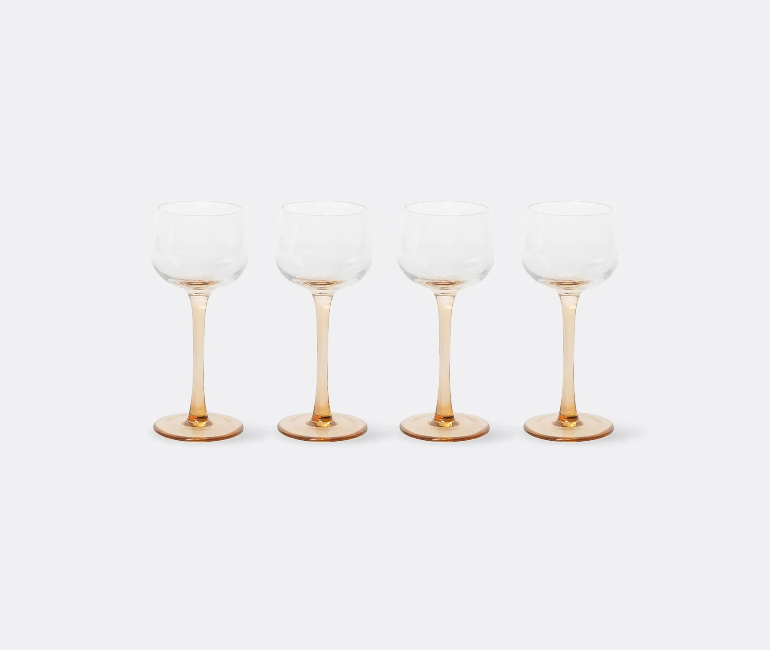 Set of 4 Goblets Hand-Blown - Pink, Glass
