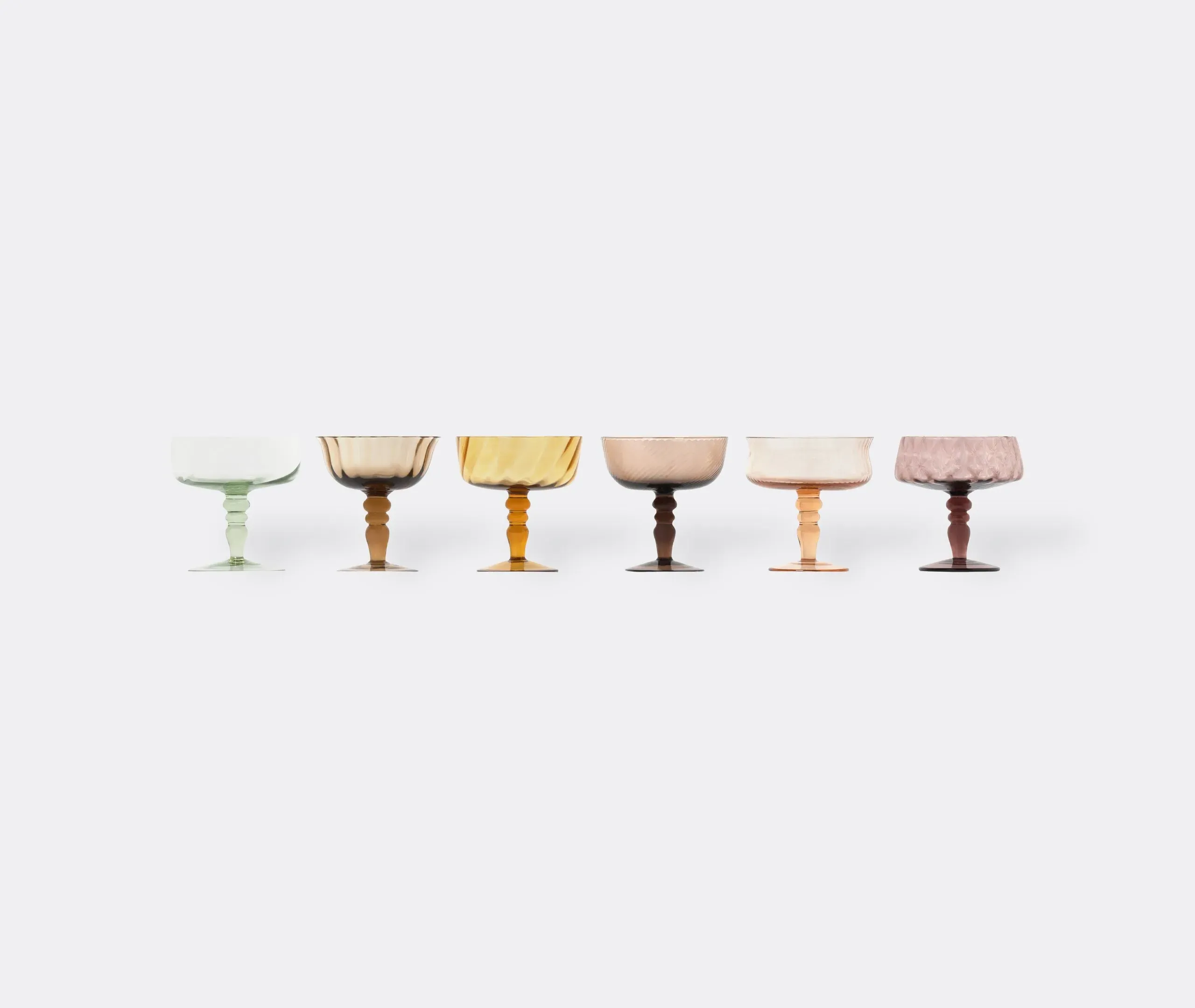 Set of 6 Goblets with Surface Patterns - Multicolor image