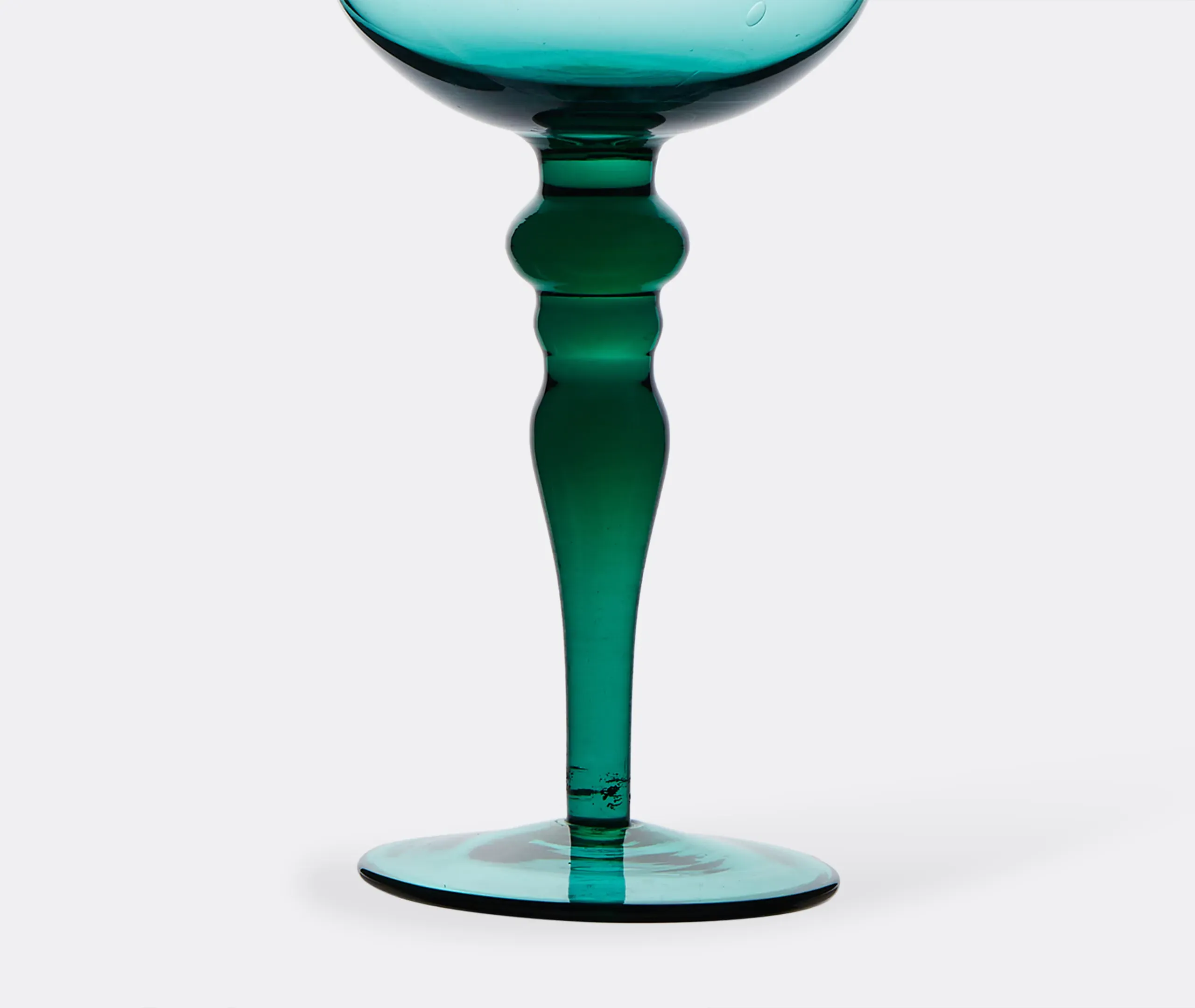 Set of Six Wine Glasses - Blue and Green