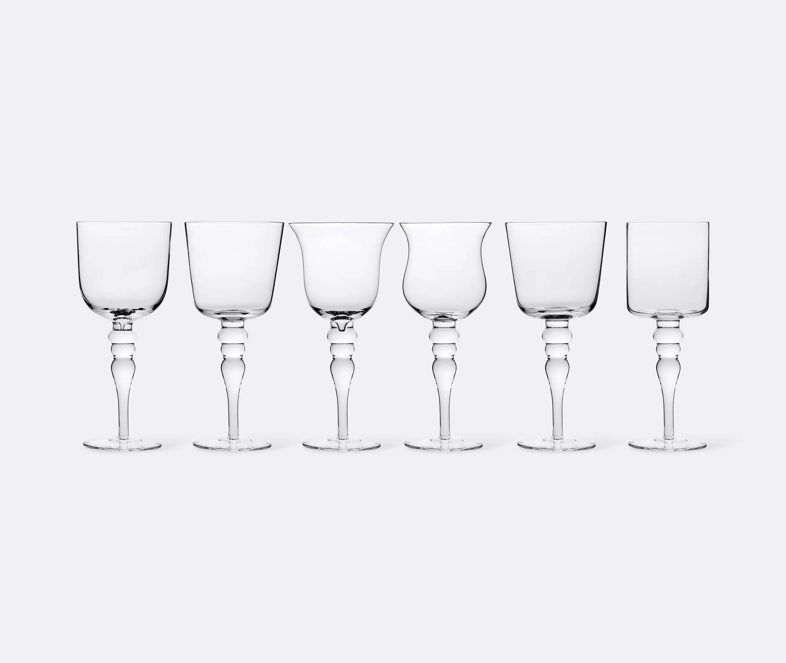 Set of Six Wine Glasses - Clear