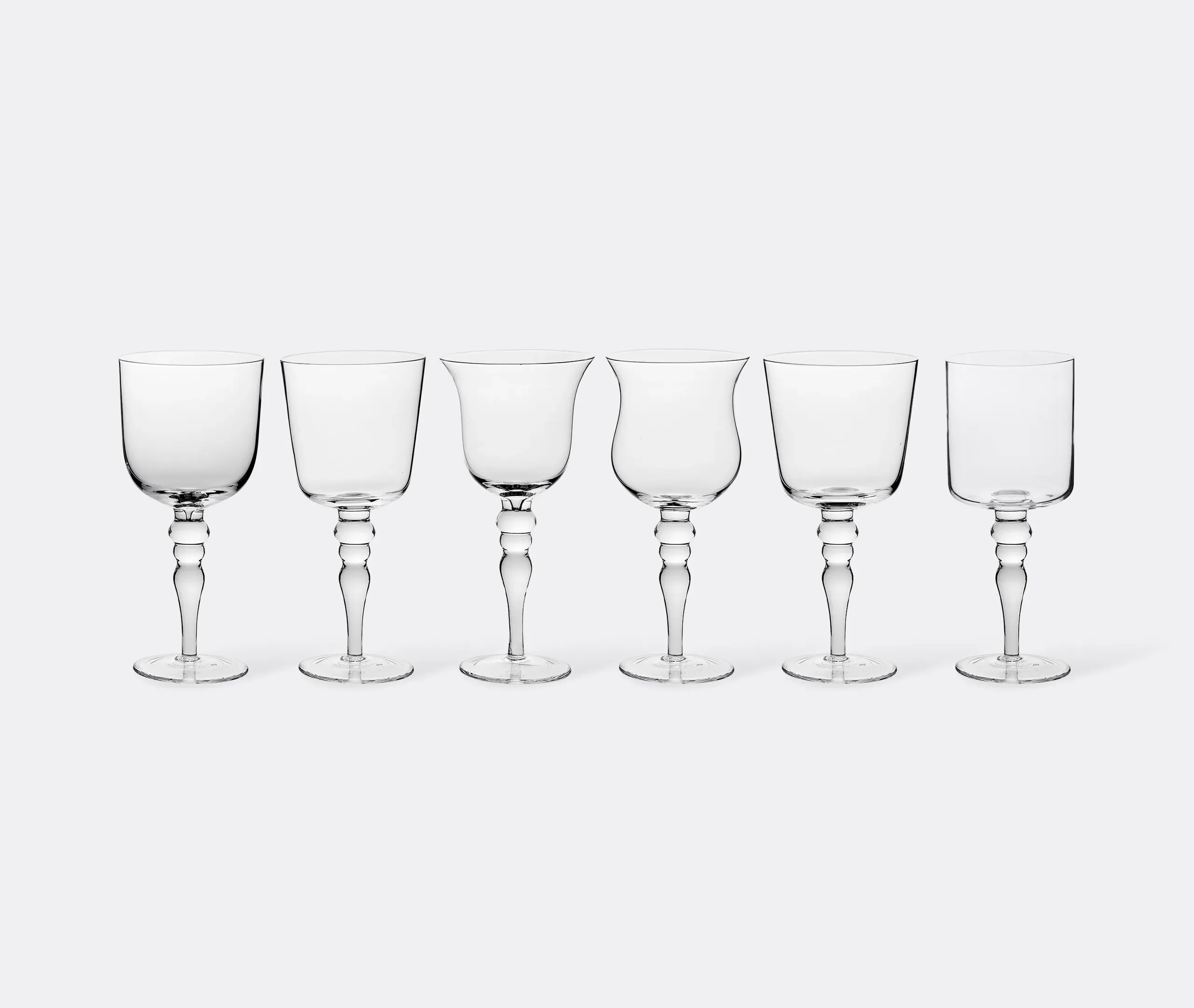 Set of Six Wine Glasses - Clear