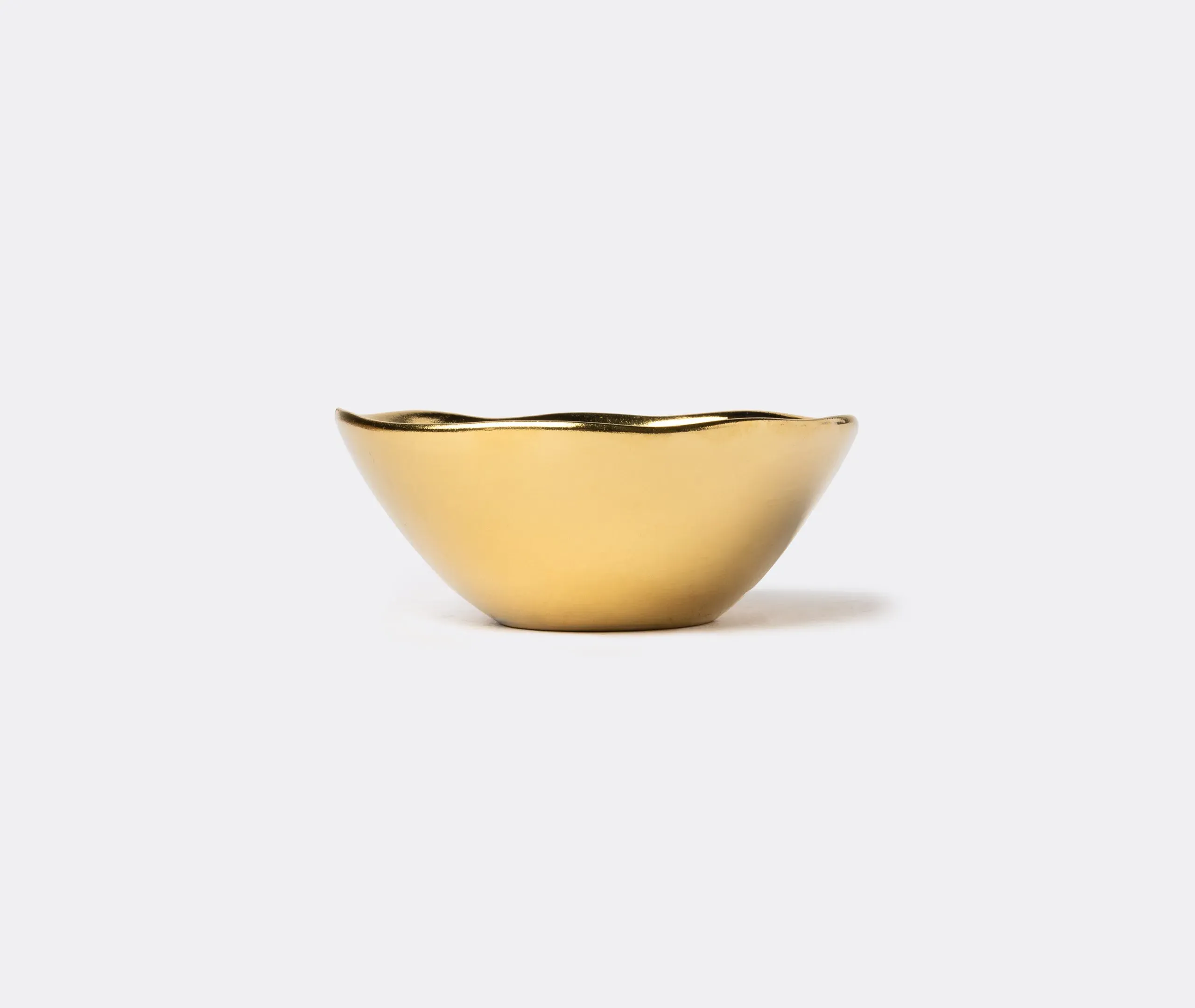 Small Bowl with Irregular Edge - Gold, Ceramic