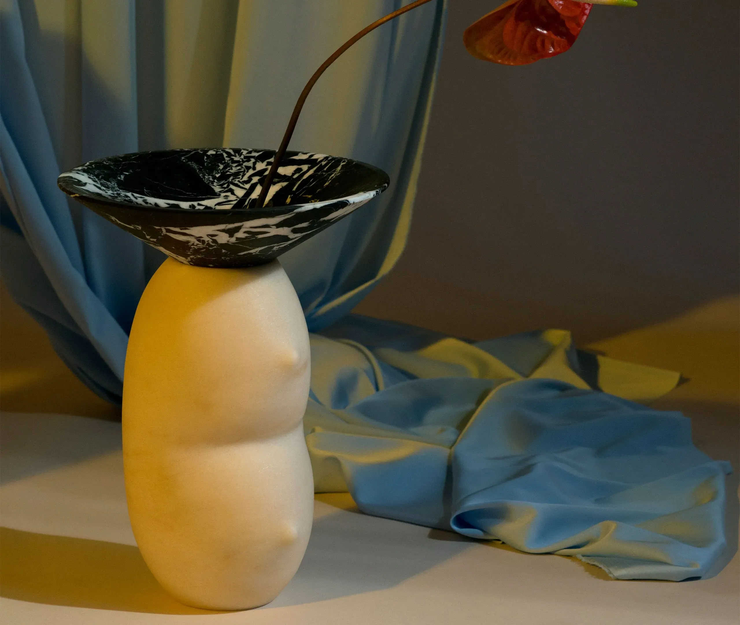 Clelia Vase - Multicolor, Marble