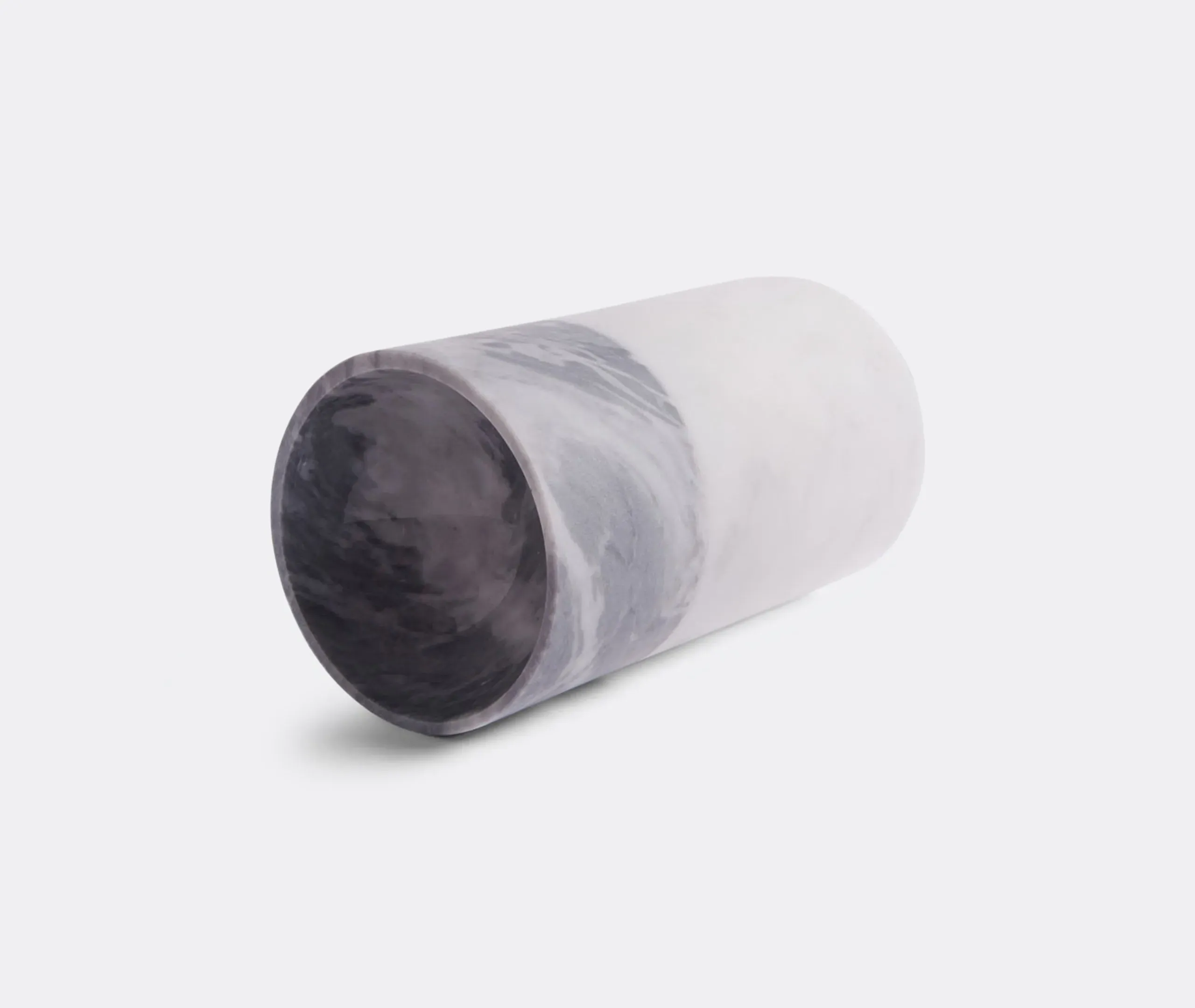 Cylindrical Wine Glass - White, Marble