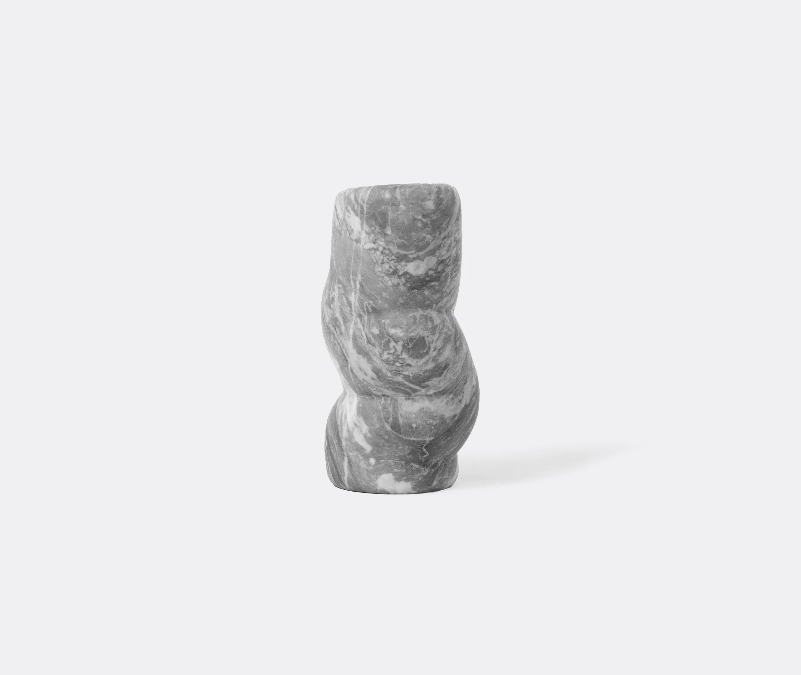 Decorative Vase Undulating Form - Grey, Marble