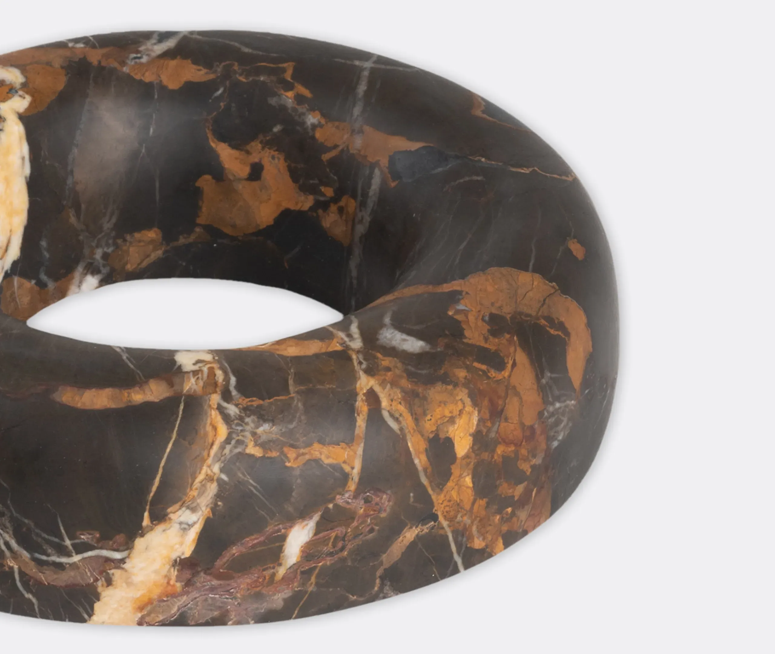 Marmo Donuts Medium Decorative Object - Black, Marble