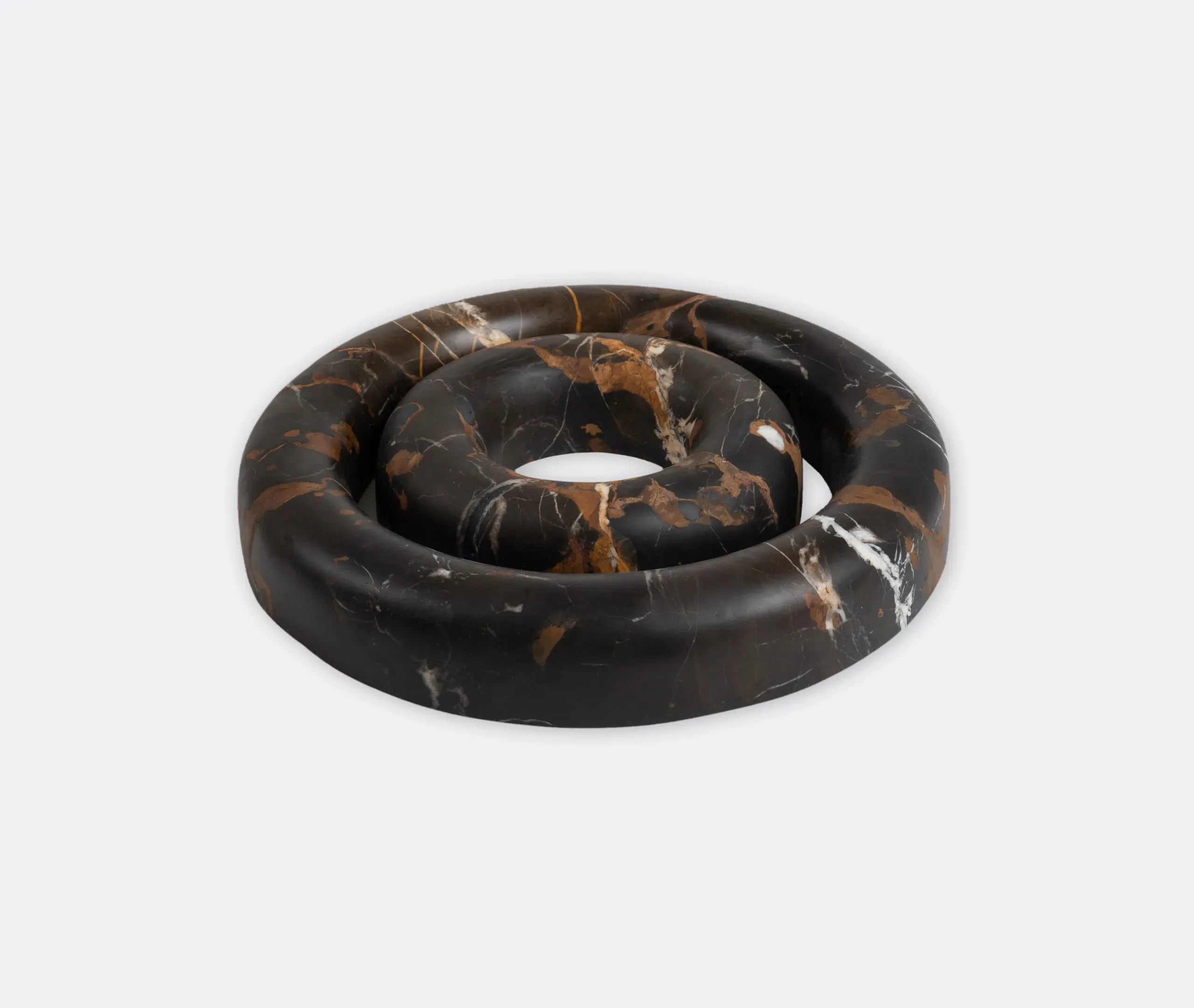 Marmo Donuts Medium Decorative Object - Black, Marble