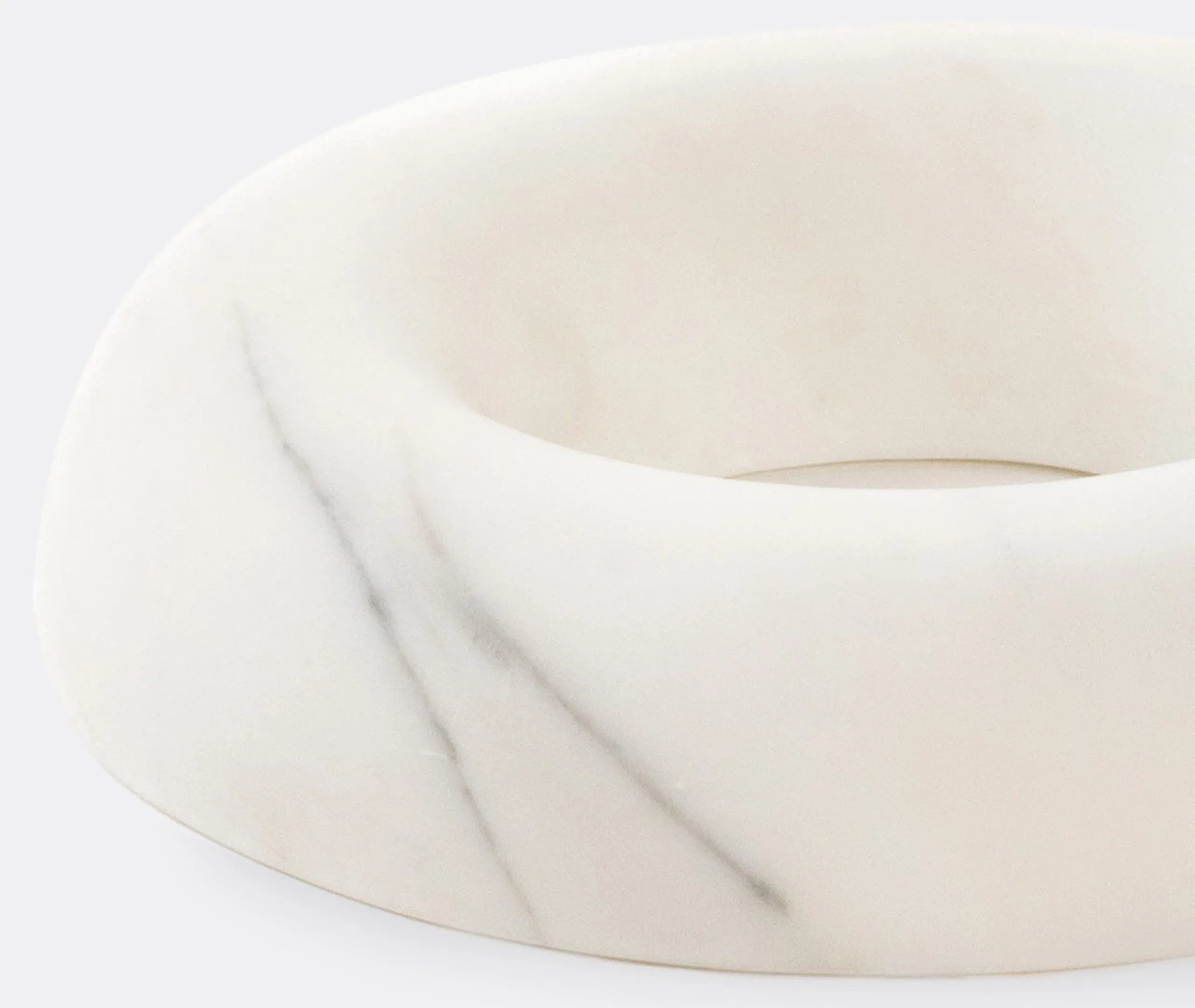 Marmo Donuts Medium Table Vessel - White, Marble alternate view