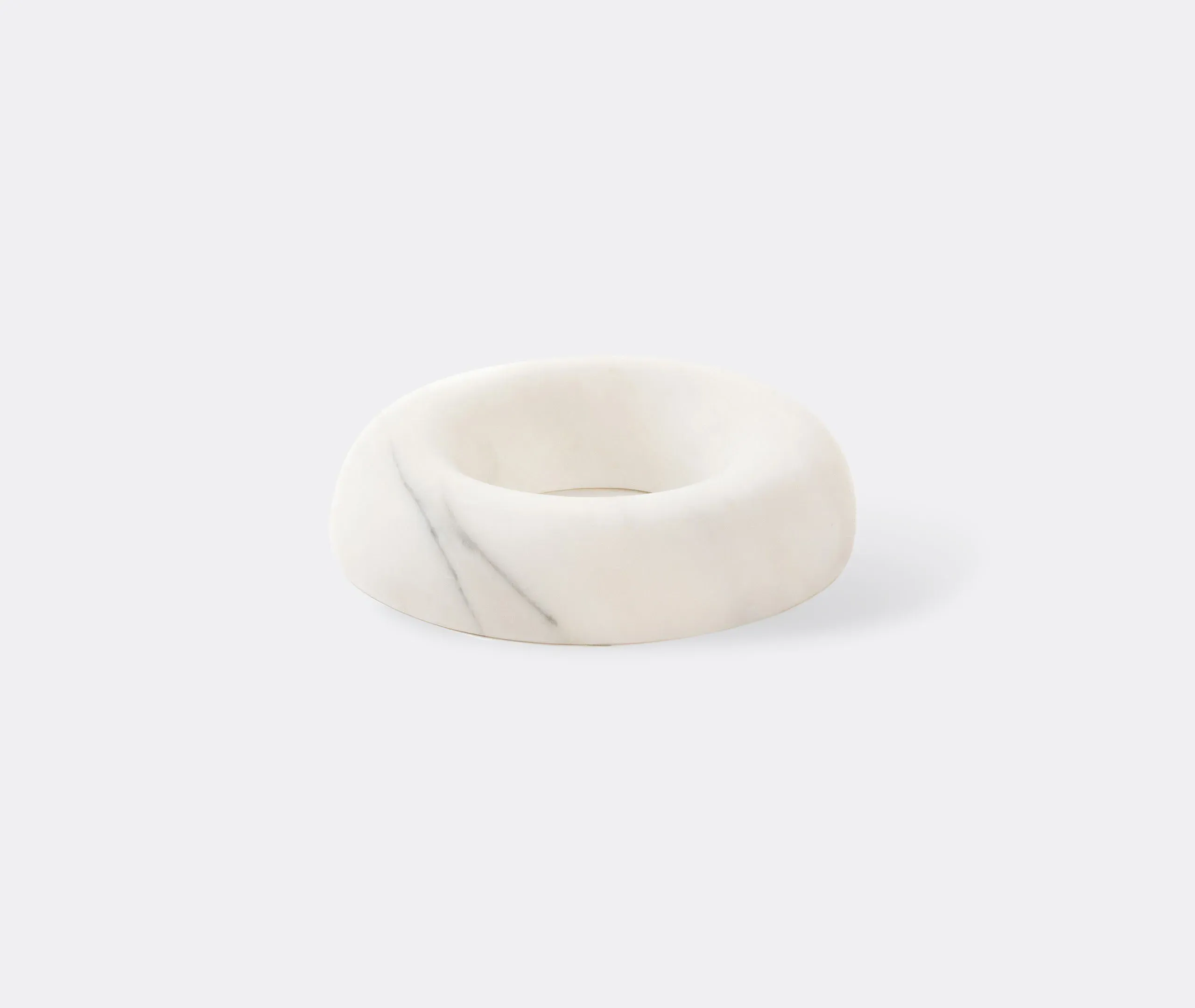 Marmo Donuts Medium Table Vessel - White, Marble product